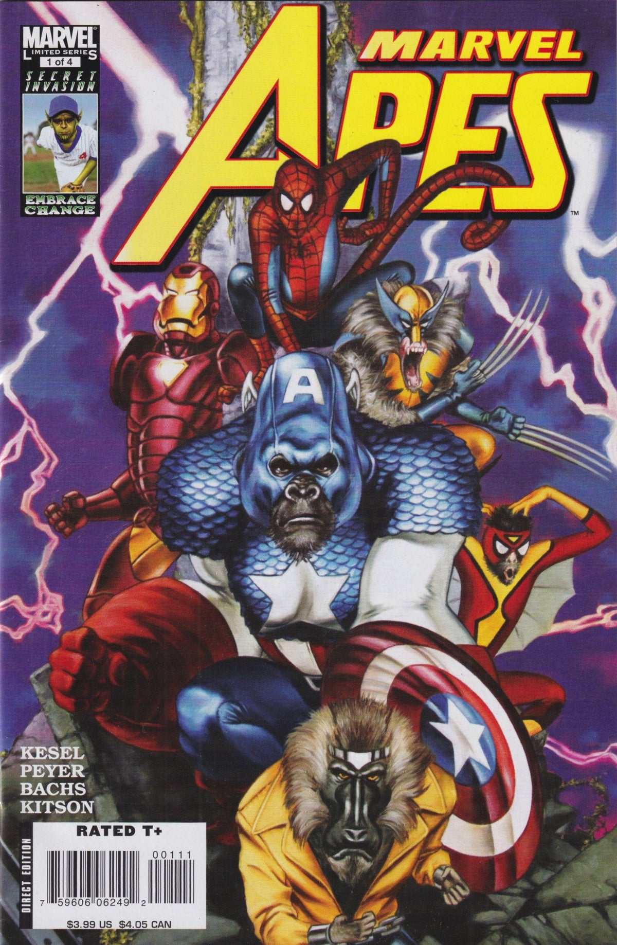 MARVEL APES #1-4 2008 COMPLETE SET