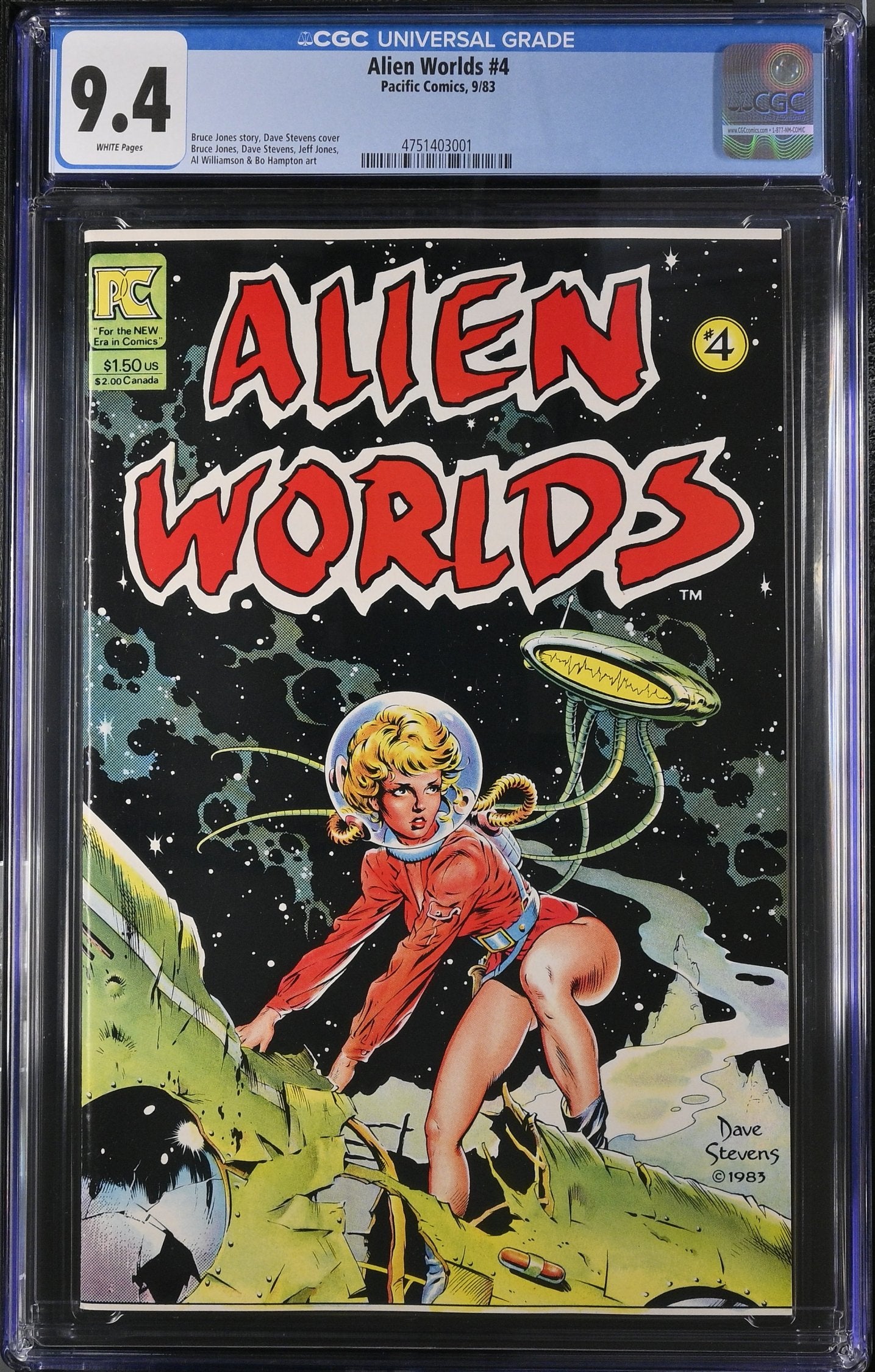 ALIEN WORLDS #4 CGC 9 .4 NM CLASSIC DAVE STEVENS COVER