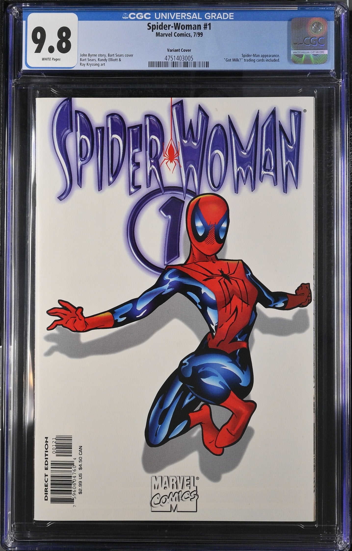 SPIDER-WOMAN #1 1999 VARIANT COVER CGC 9.8 NM/M