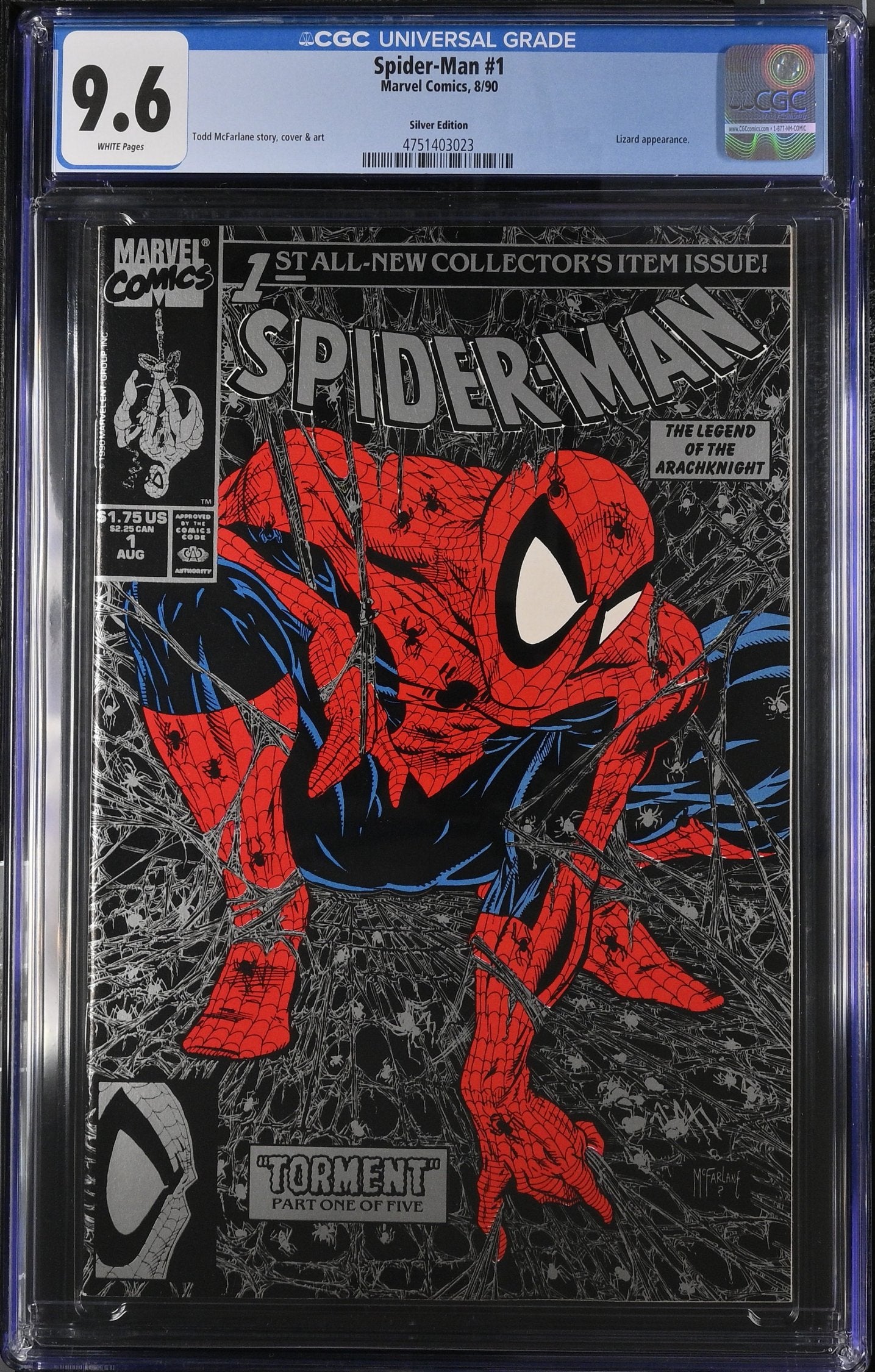 SPIDER-MAN #1 1990 SILVER EDITION CGC 9.6 NM+