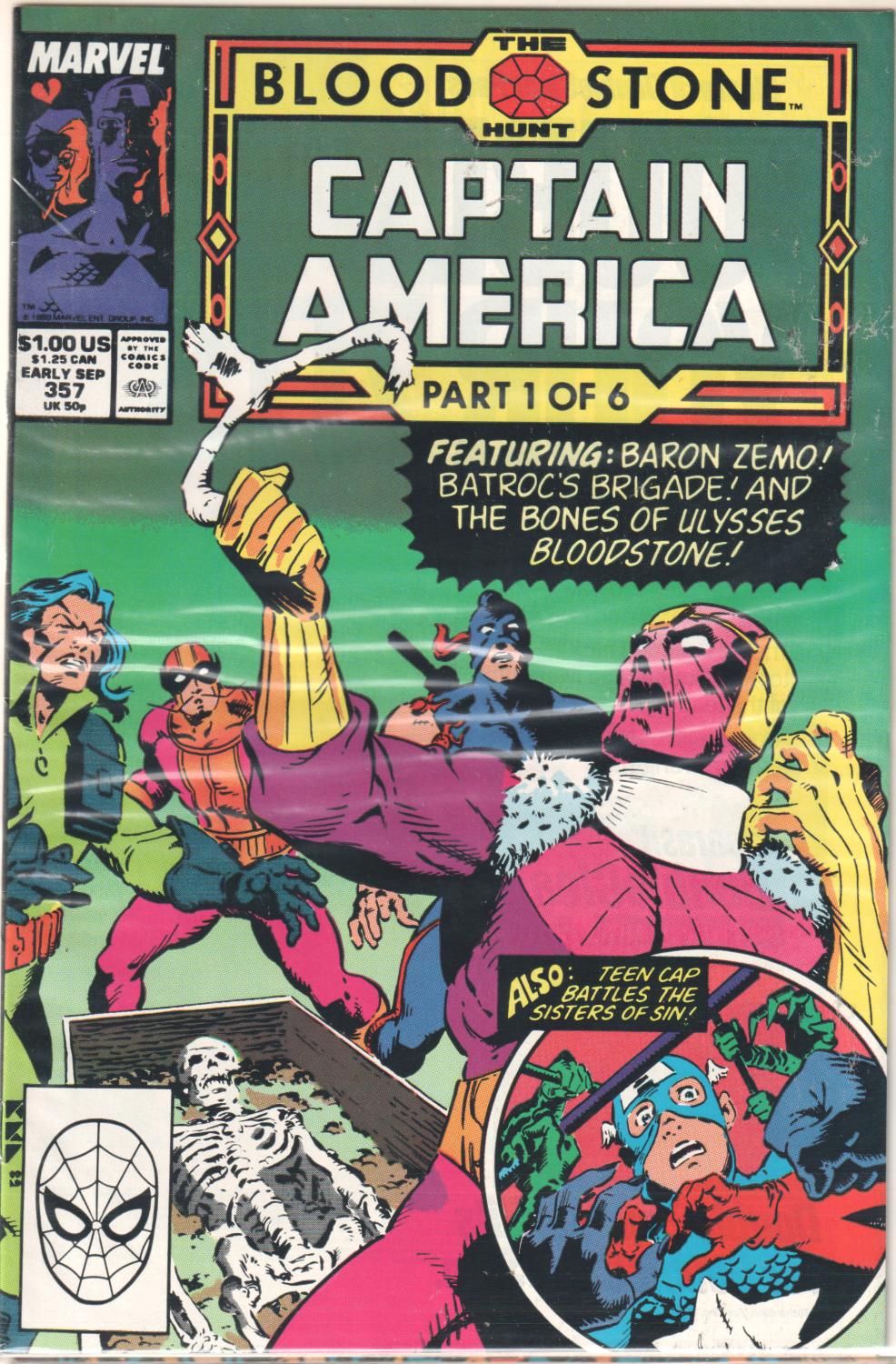 BLOOD STONE HUNT CAPTAIN AMERICA #357-362 1989 COMPLETE SET