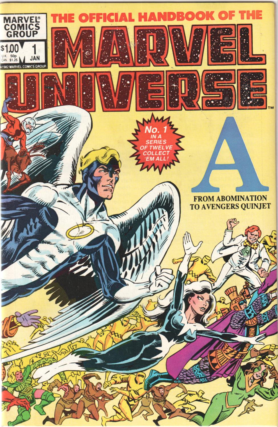 OFFICIAL HANDBOOK OF THE MARVEL UNIVERSE #1-15 1982 COMPLETE SET