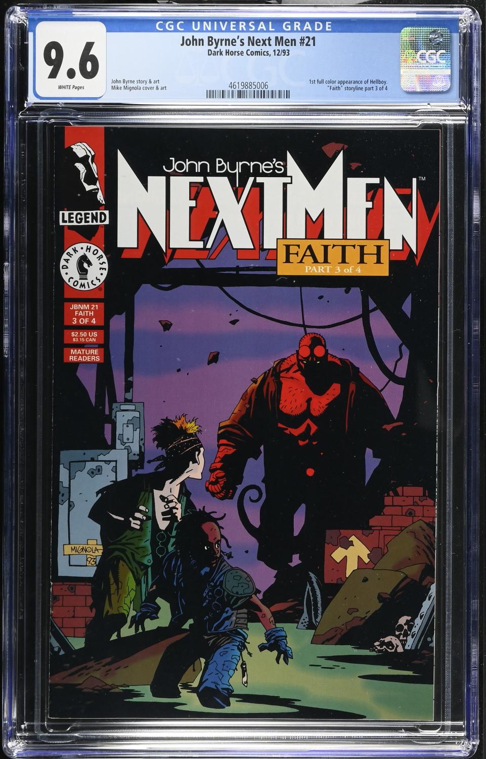 JOHN BYRNE'S NEXT MEN #21 CGC 9.6 NM+ 1ST FULL APPEARANCE HELLBOY