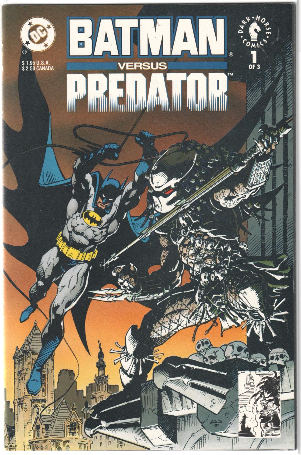 BATMAN VERSUS PREDATOR #1 CVR A 2 CVR B 3 CVR B 1991 COMPLETE SET