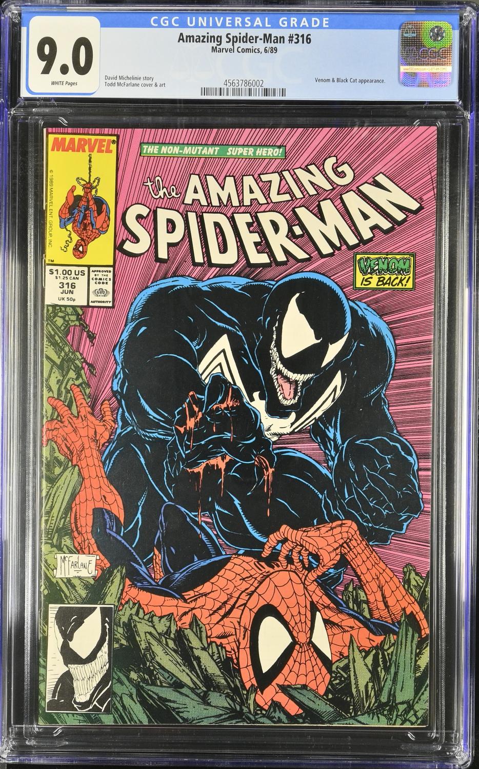 AMAZING SPIDER-MAN #316 CGC 9.0 VF/NM CLASSIC VENOM COVER