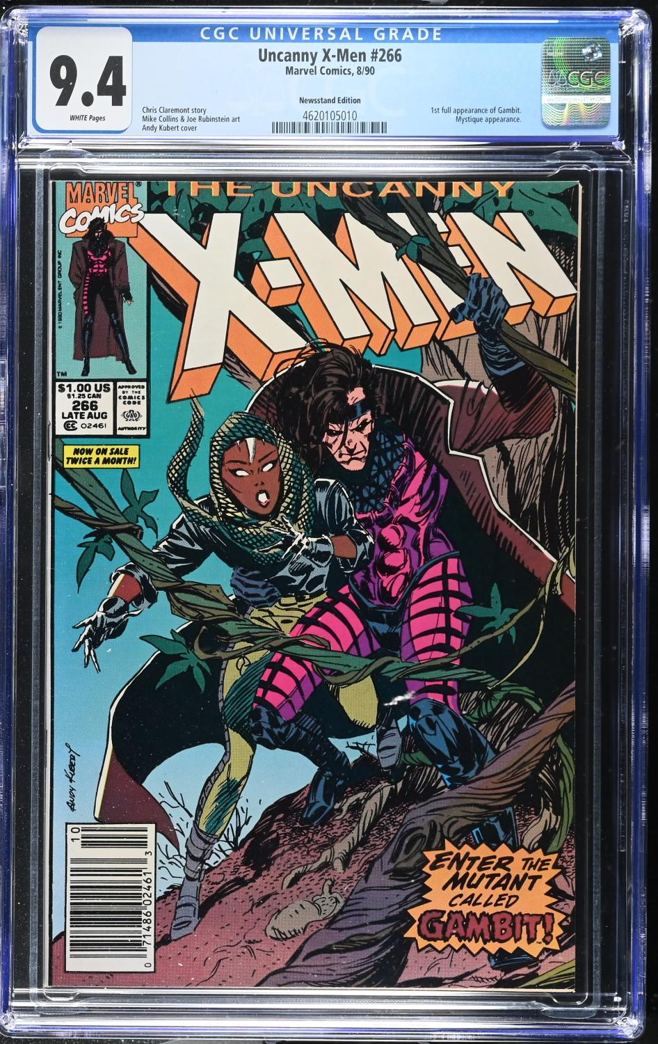 UNCANNY X-MEN #266 CGC 9.4 NM NEWSSTAND EDITION 1ST FULL GAMBIT