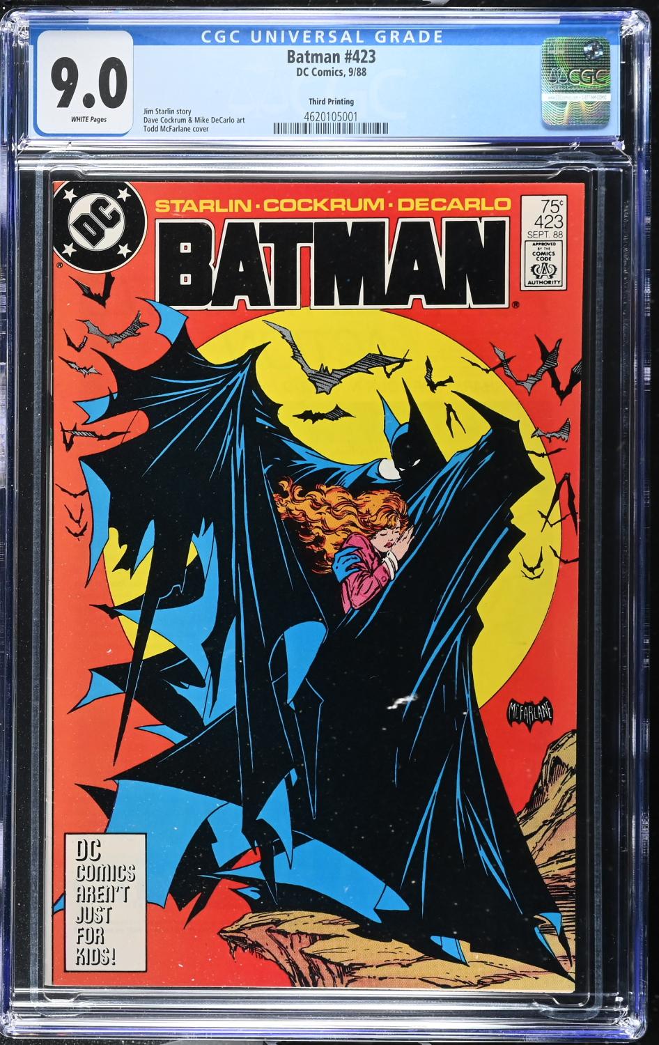BATMAN #423 CGC 9.0 VF/ NM TODD McFARLANE COVER THIRD PRINT
