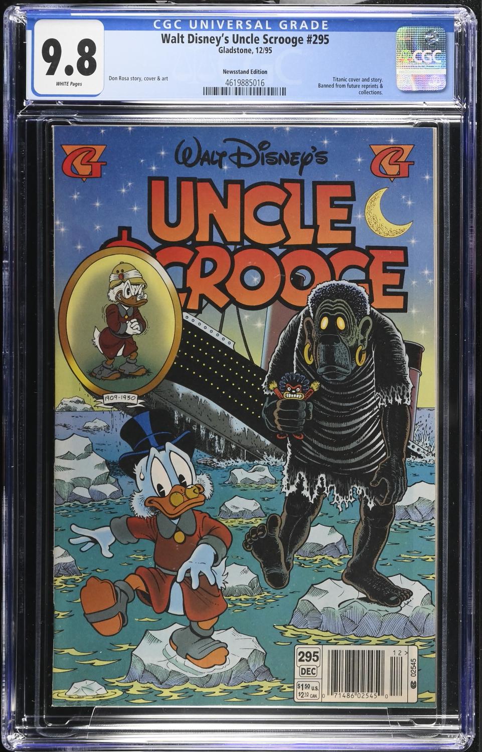 WALT DISNEY'S UNCLE SCROOGE #295 CGC 9.8 NM/M NEWSSTAND EDITION
