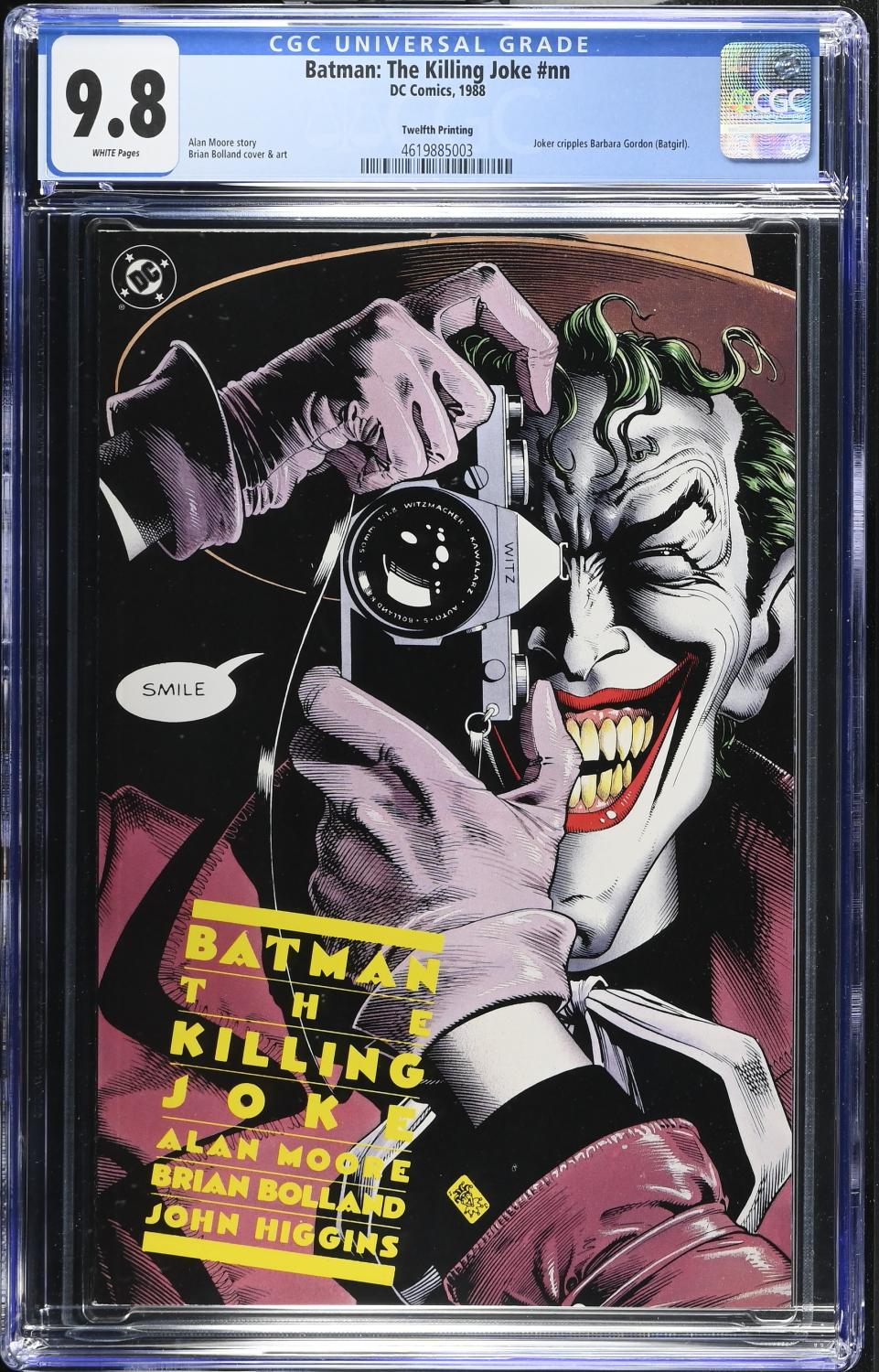 BATMAN THE KILLING JOKE CGC 9.8 NM/M TWELFTH HIGHEST GRADED 1 OF 5