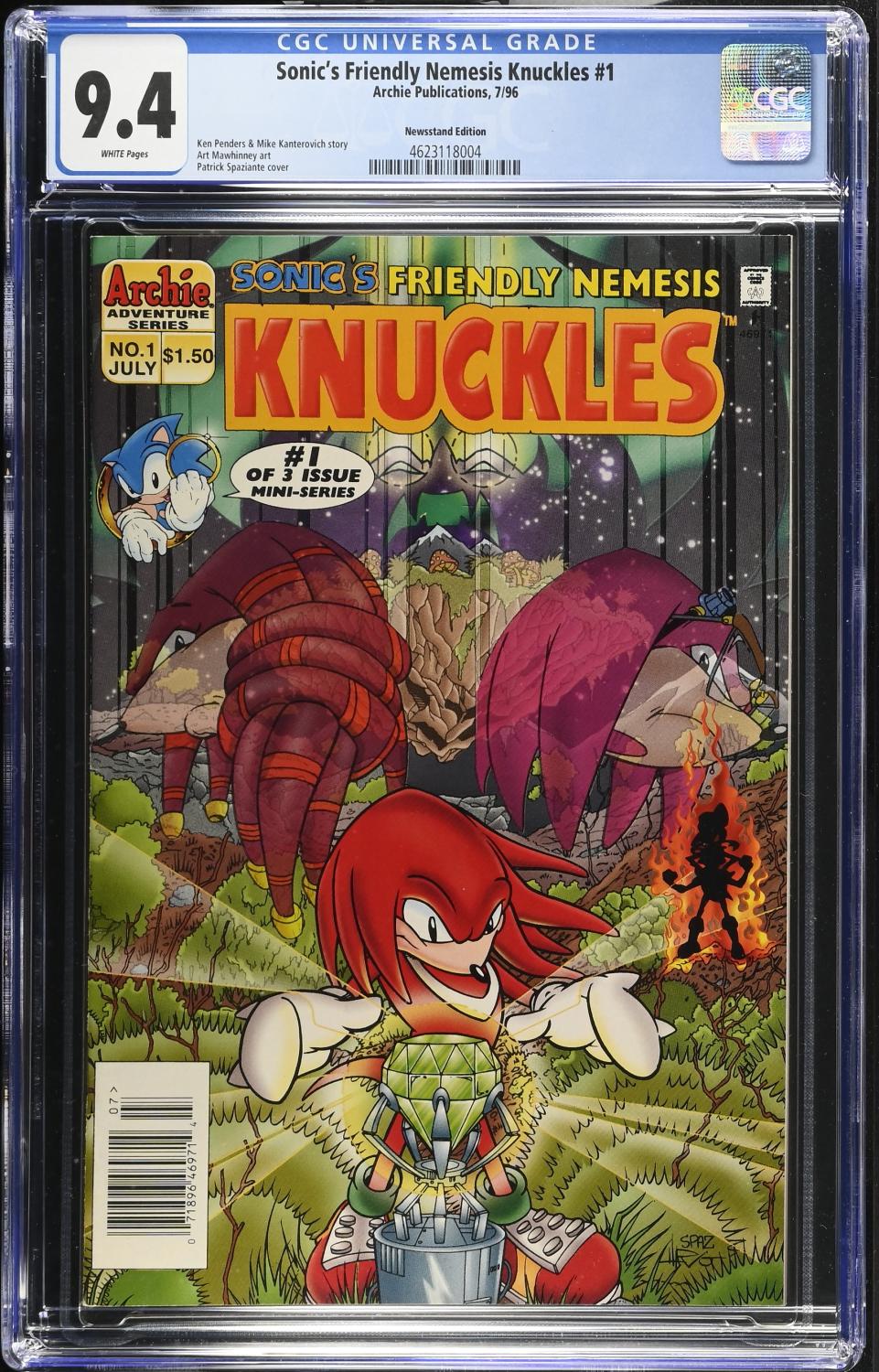 SONIC'S FRIENDLY NEMESIS KNUCKLES #1 CGC 9.4 NM NEWSSTAND EDITION