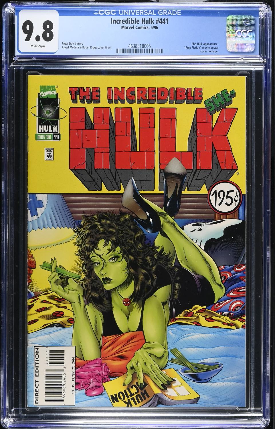 INCREDIBLE HULK #441 CGC 9.8 NM/M SHE-HULK PULP FICTION COVER