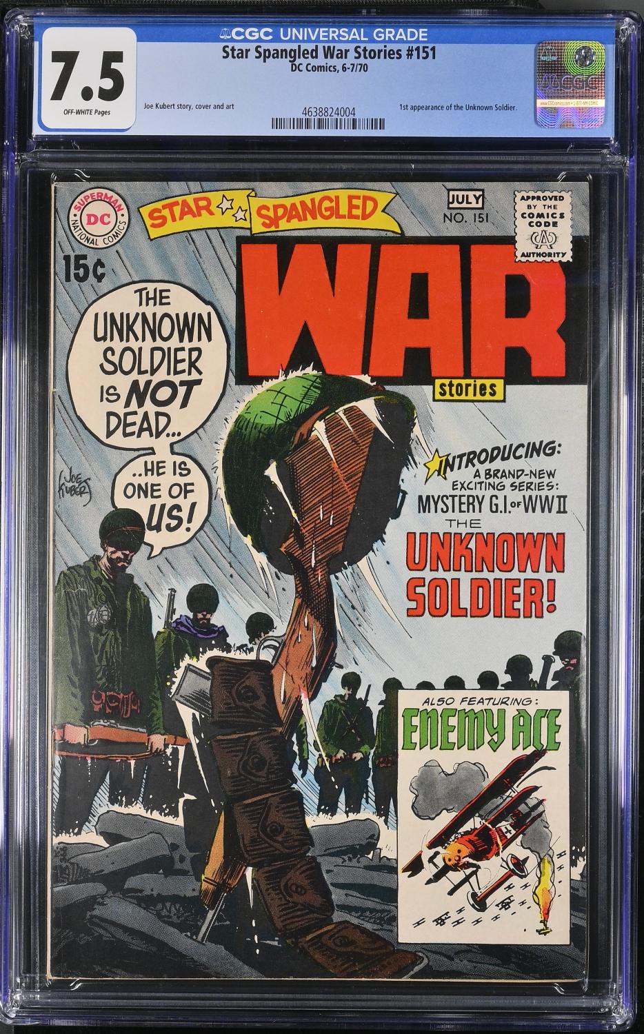 STAR SPANGLED WAR STORIES #151 CGC 7.5 VF- 1ST APPEARANCE UNKNOWN SOLDIER