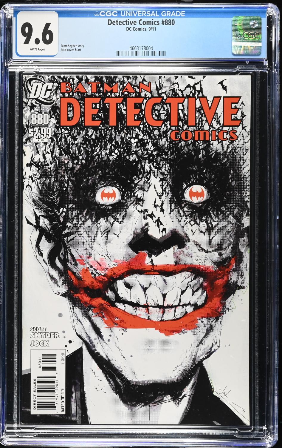 DETECTIVE COMICS #880 CGC 9.6 NM+ CLASSIC JOKER COVER BY JOCK