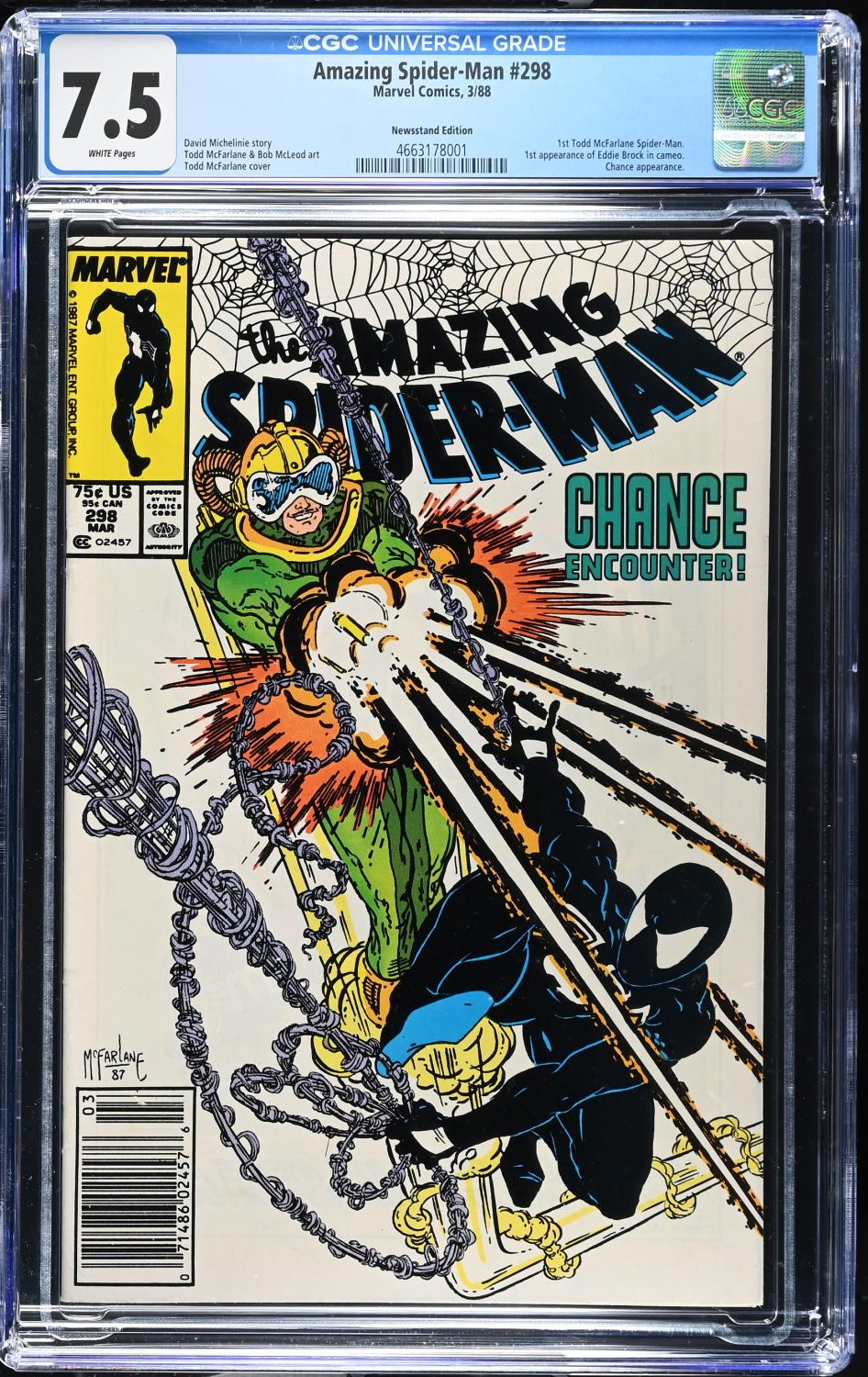 AMAZING SPIDER-MAN #298 CGC 7.5 VF- NEWSSTAND EDITION McFARLANE ART