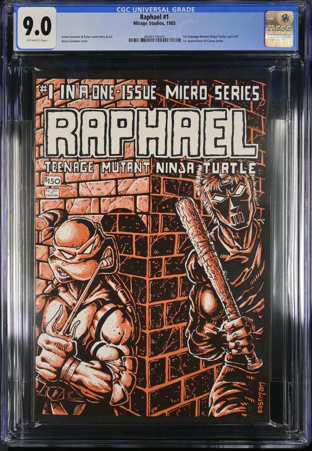 RAPHAEL #1 1985 CGC 9.0 VF/NM TMNT