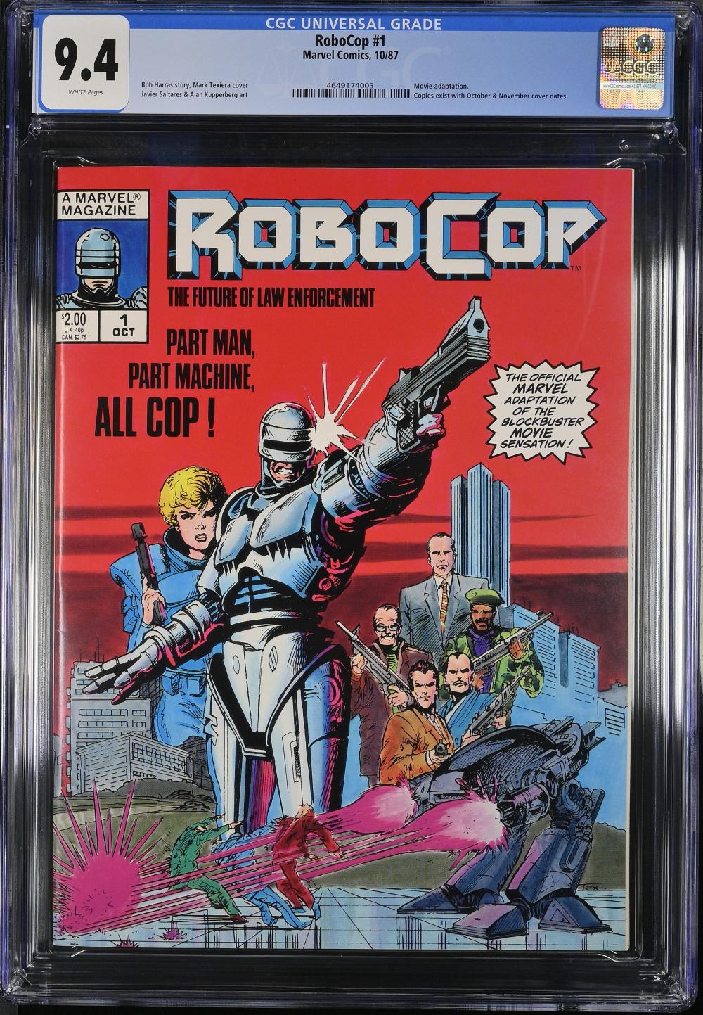 ROBOCOP MAGAZINE #1 CGC 9.4 NM MARVEL COMICS 1987