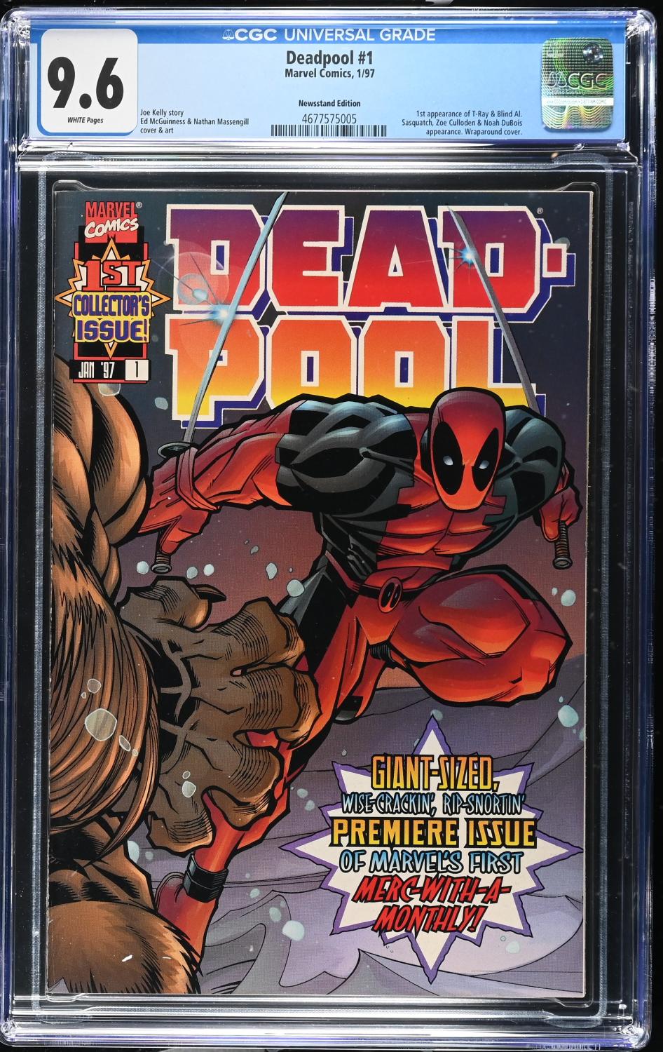 DEADPOOL #1 1997 CGC 9.6 NM+ NEWSSTAND EDITION 1ST BLIND AL