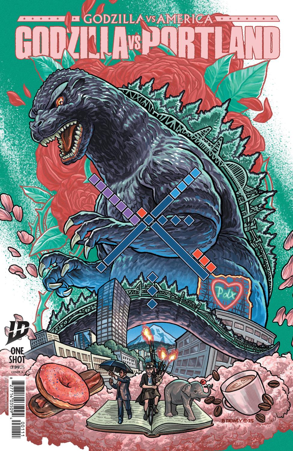 GODZILLA VS AMERICA PORTLAND COVER A DEWEY CVR A
