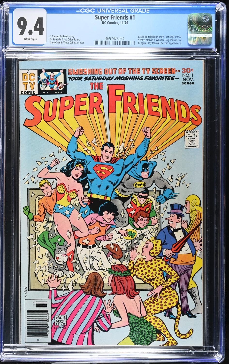 SUPER-FRIENDS #1 CGC 9.4 NM WHITE PAGES