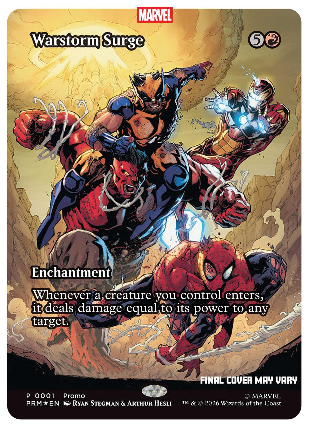 AVENGERS ARMAGEDDON #1 RYAN STEGMAN MAGIC THE GATHERING VAR CVR D