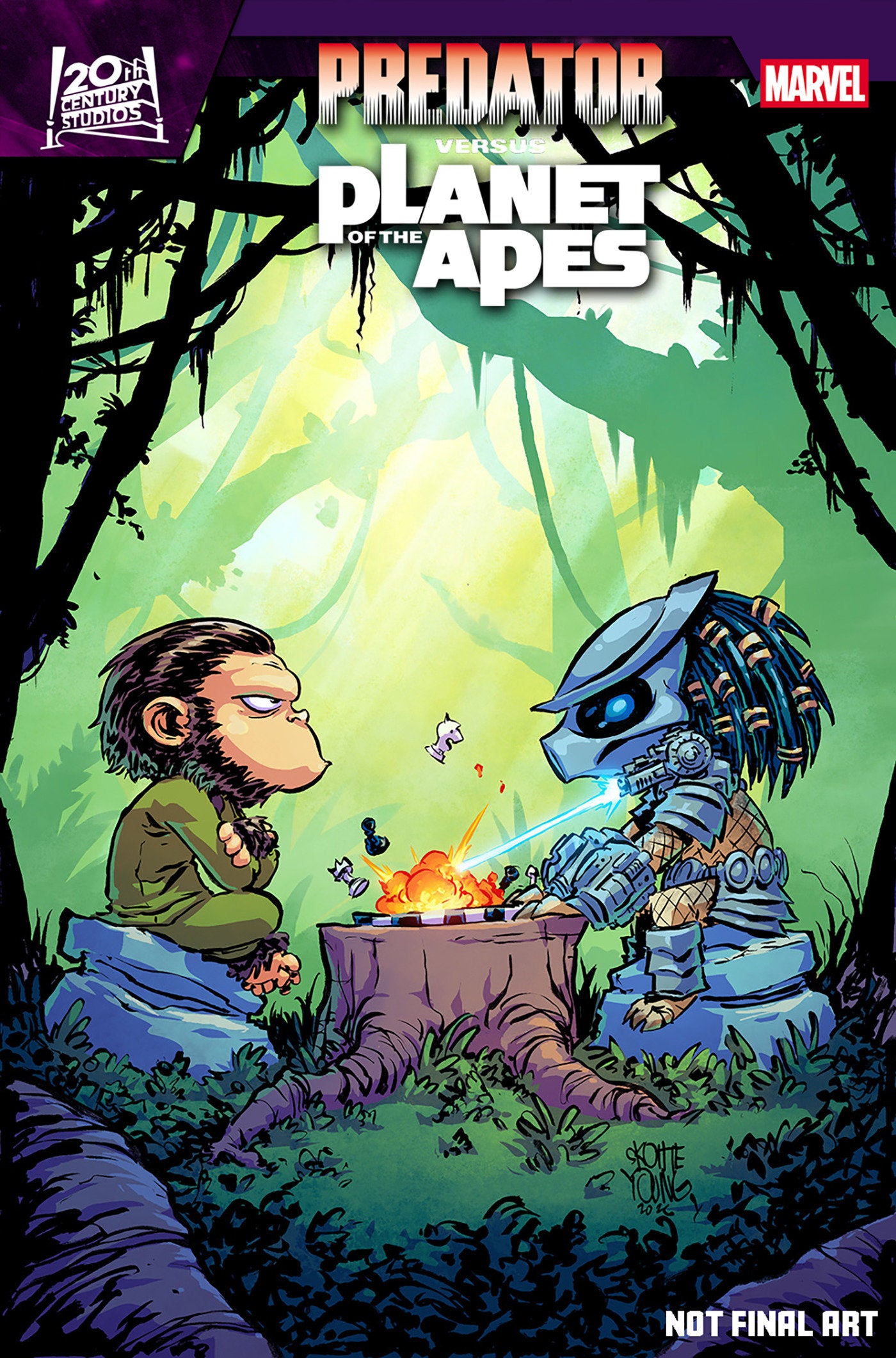 PREDATOR VS THE PLANET OF THE APES #1 SKOTTIE YOUNG VAR CVR E