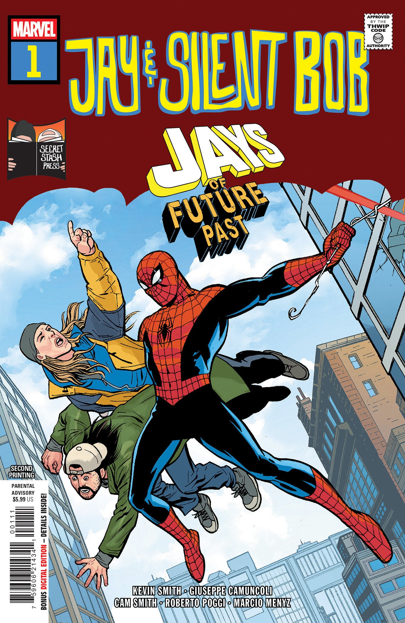 JAY AND SILENT BOB JAYS OF FUTURE PAST #1 GIUSEPPE CAMUNCOLI 2ND PRINTING VAR CVR A