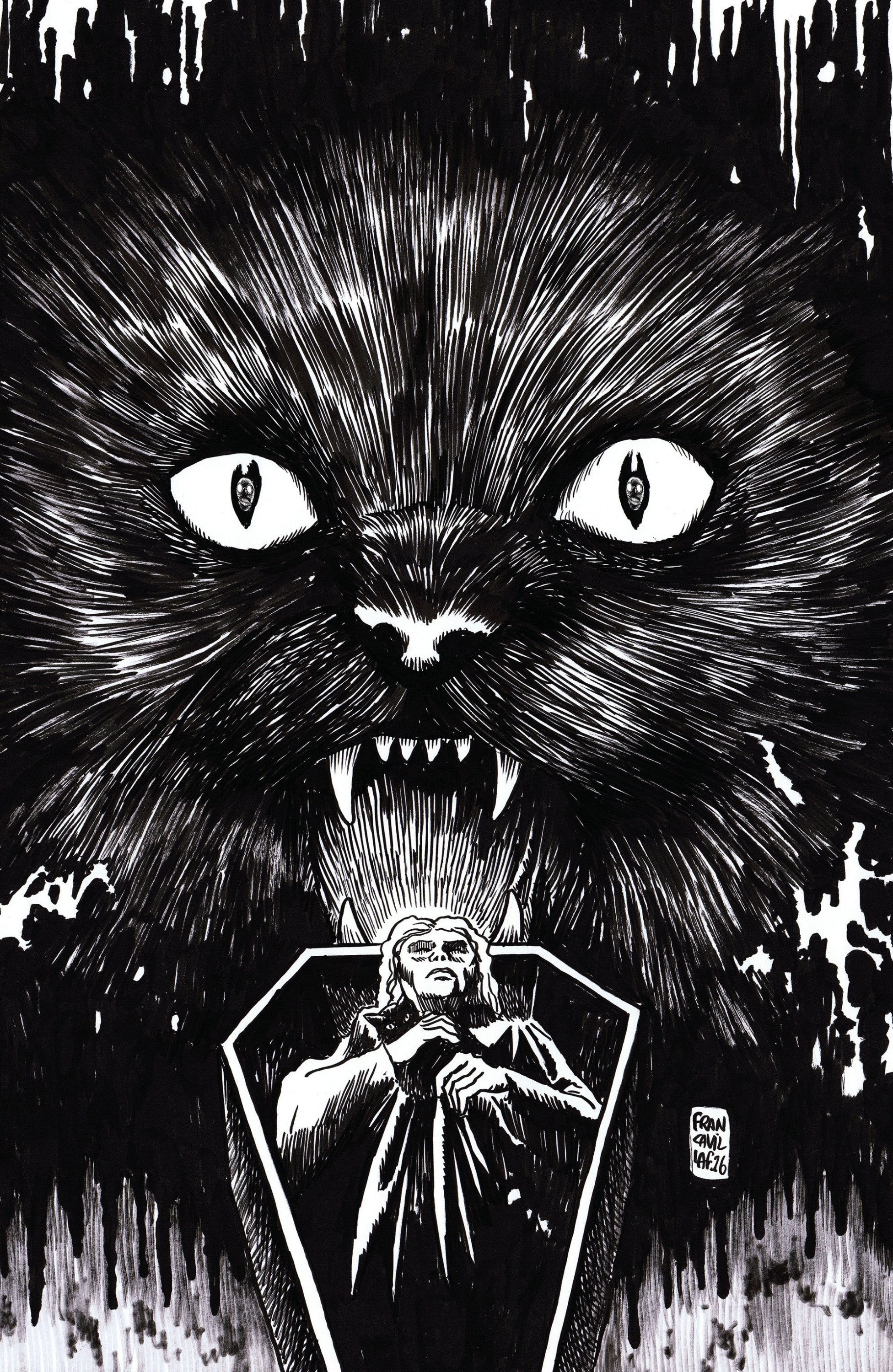 STUFF OF NIGHTMARES THE CAT IN THE COFFIN #1 I UNLIMITED VAR FULL ART FRANCAVILLA CVR I