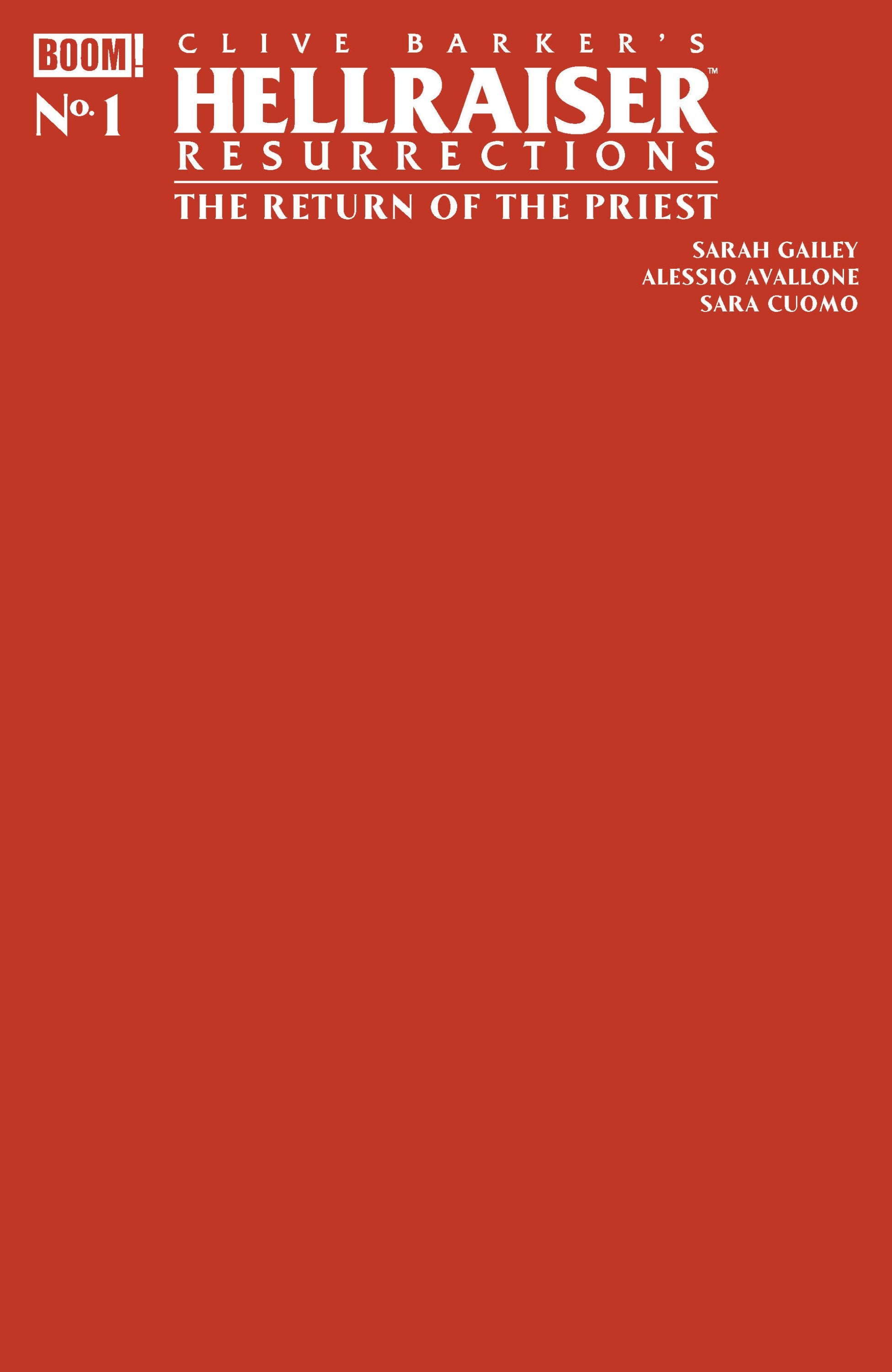 HELLRAISER RESURRECTIONS - THE RETURN OF THE PRIEST #1 C RED BLANK SKETCH VAR CVR C