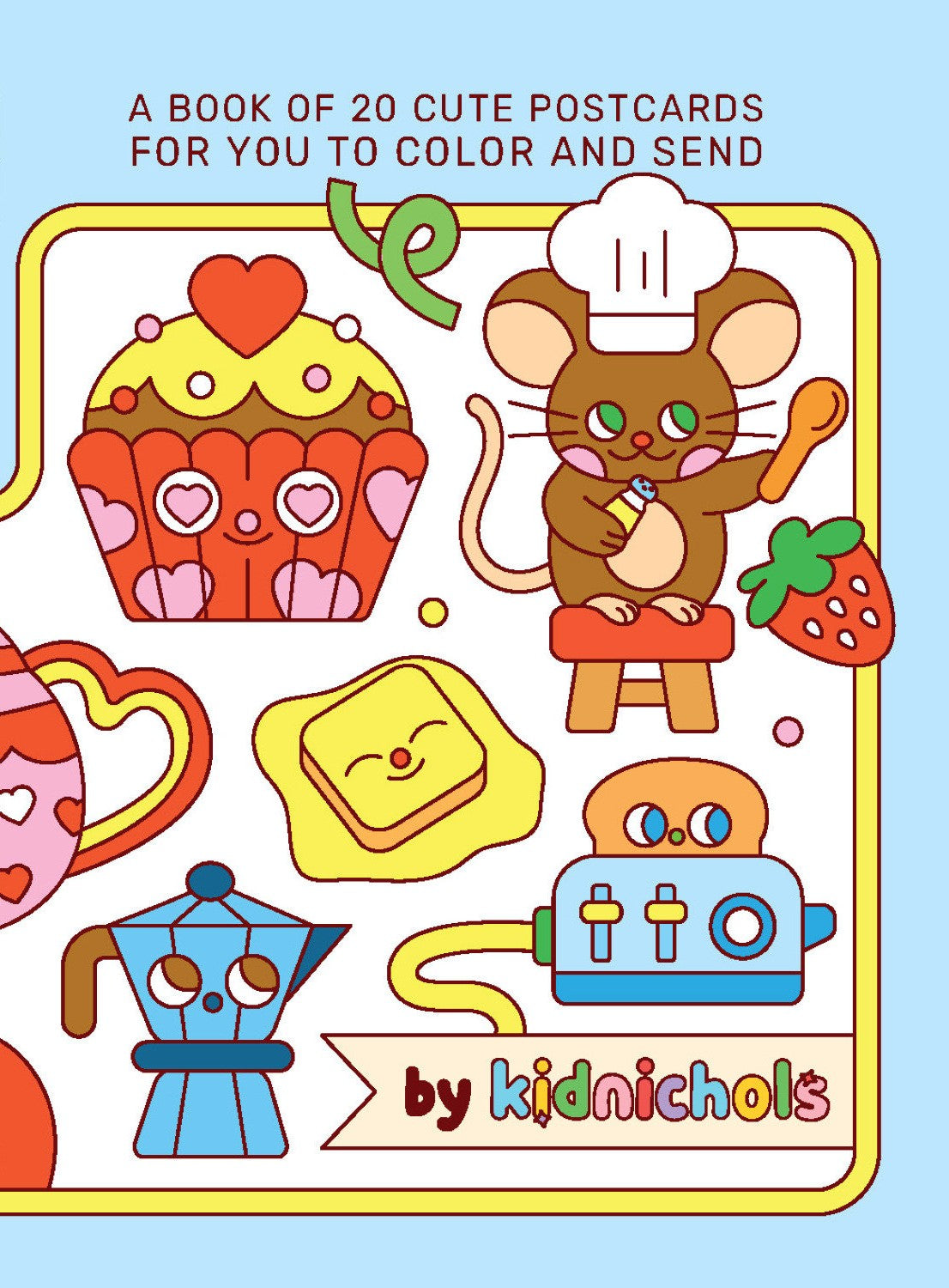 KITCHEN KAWAII COLORING POSTCARD BOOK