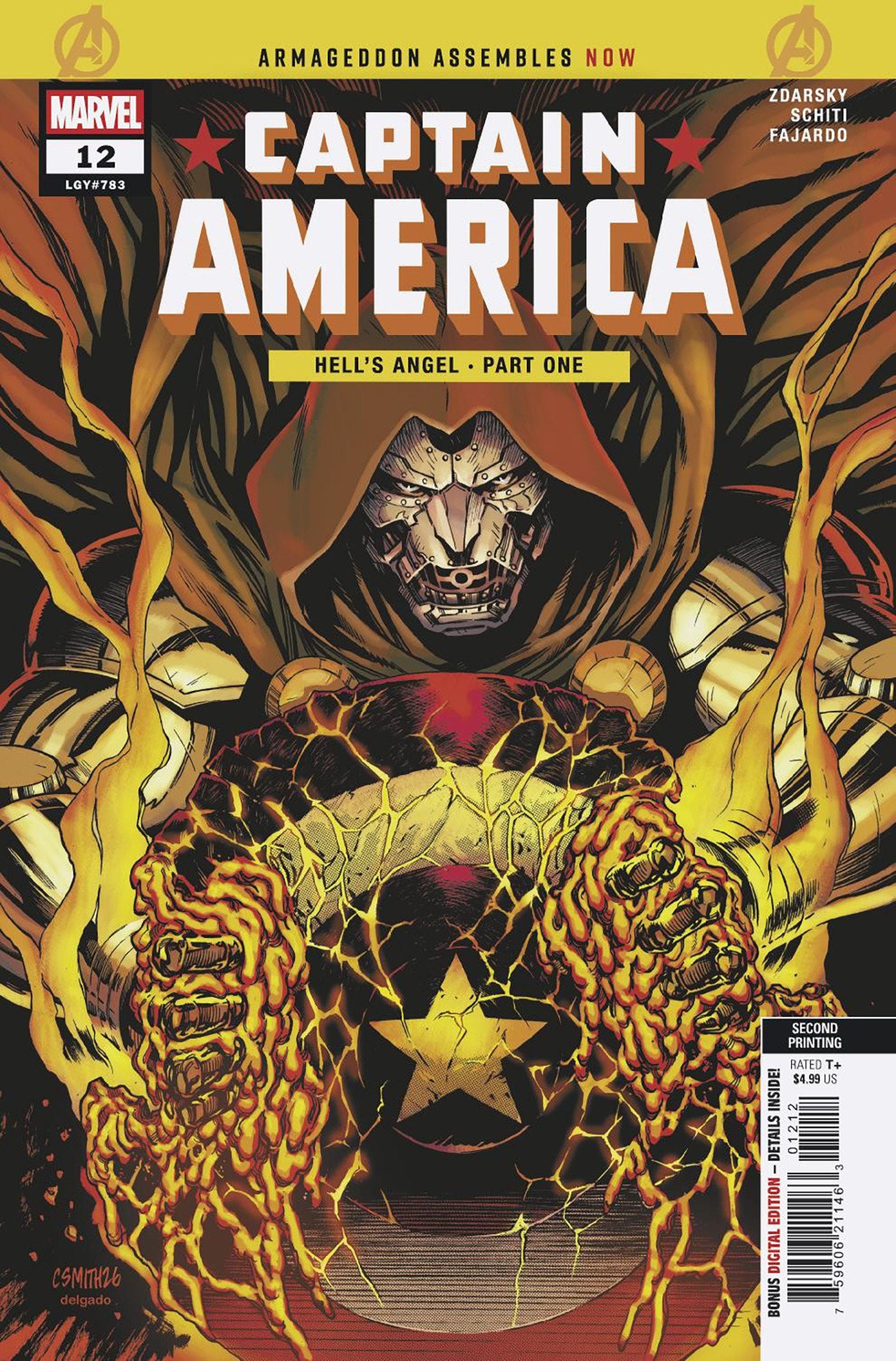 CAPTAIN AMERICA #12 CORY SMITH 2ND PRINTING CVR ARM CVR A