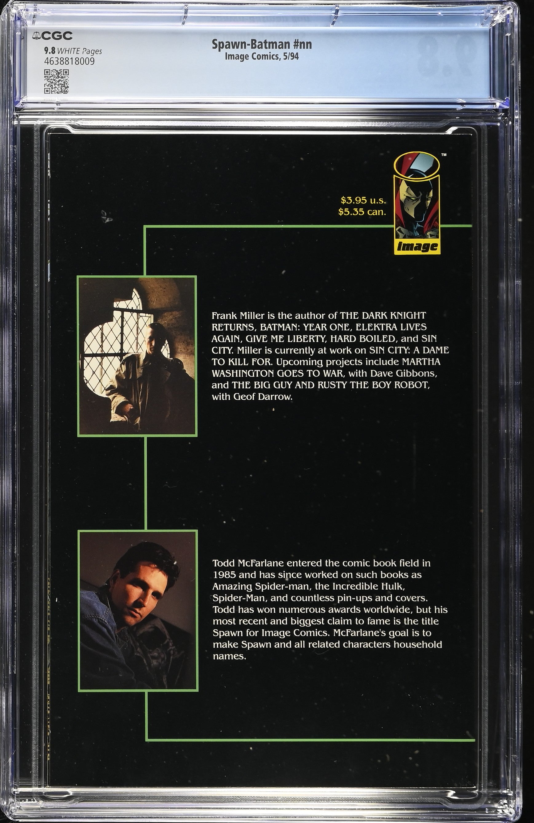SPAWN BATMAN CGC 9.8 NM/M TODD McFARLANE, FRANK MILLER 1994