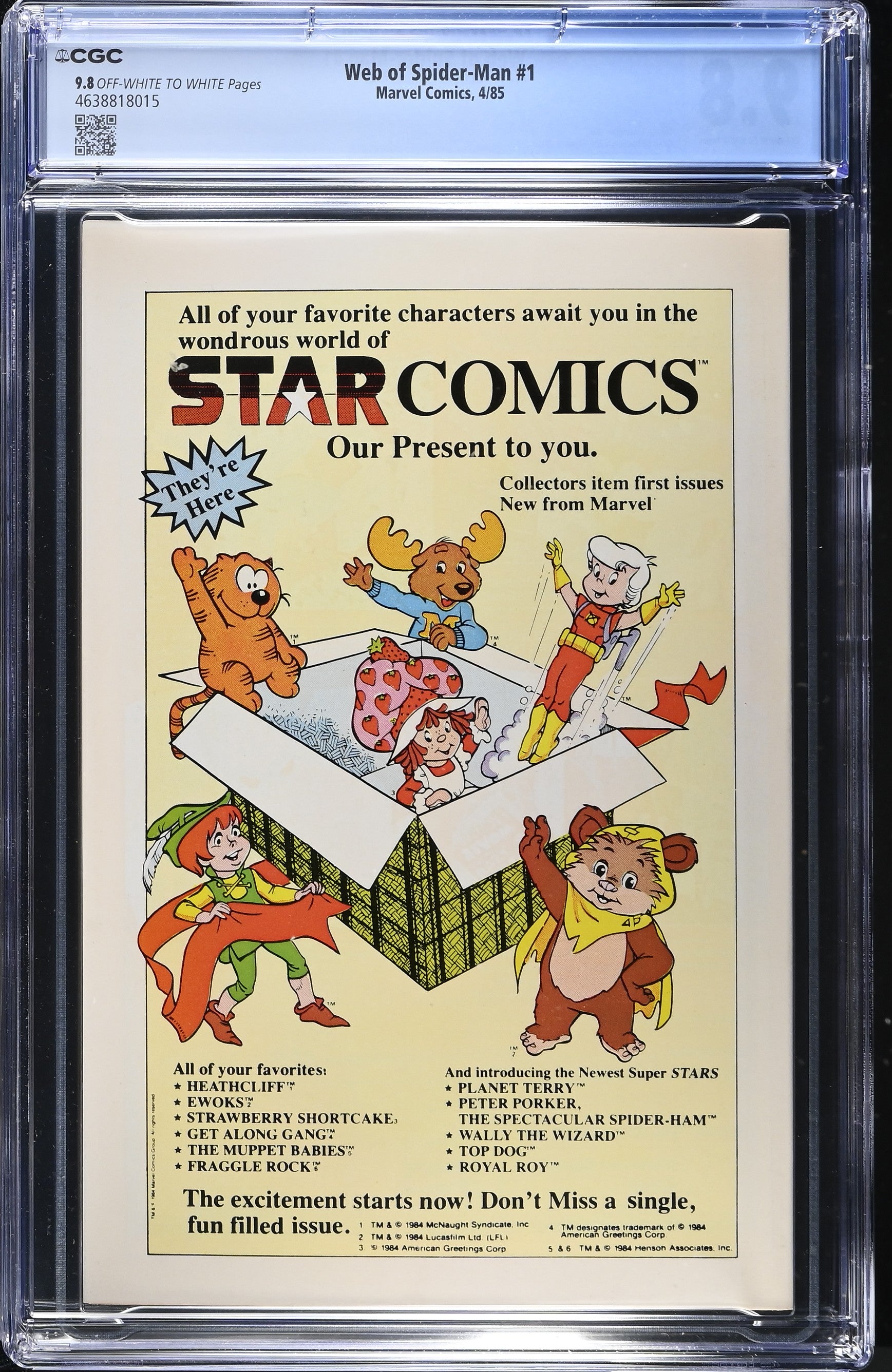 WEB OF SPIDER-MAN #1 CGC 9.8 NM/M MARVEL COMICS 1985