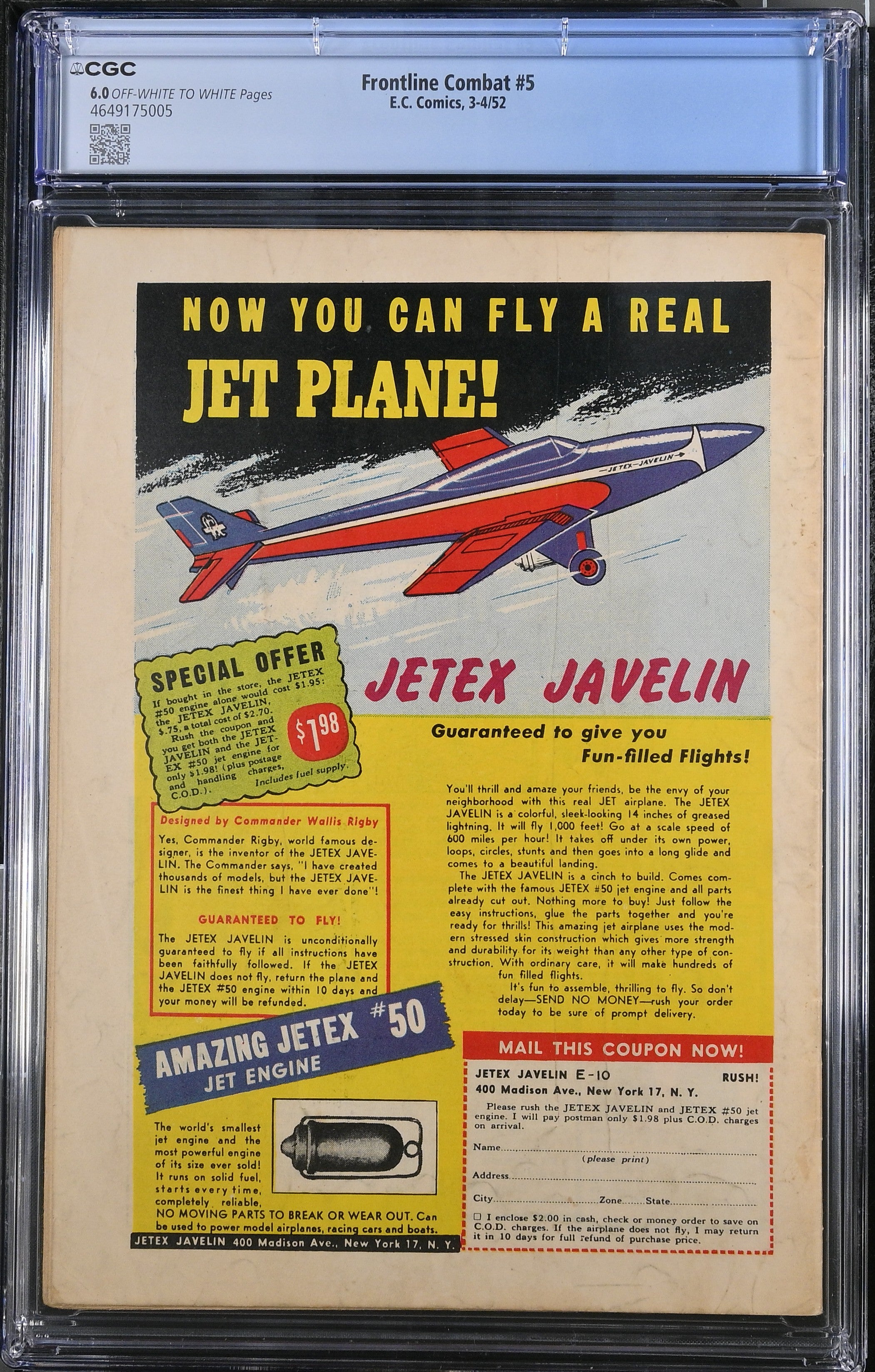 FRONTLINE COMBAT #5 CGC 6.0 FN EC COMICS 1952