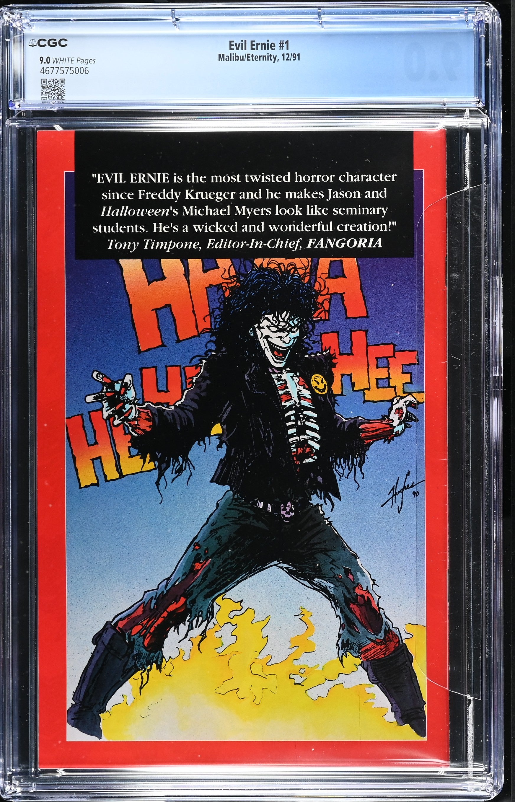 EVIL ERNIE #1 1991 CGC 9.0 VF/NM 1ST APPEARANCE ERNIE AND LADY DEATH