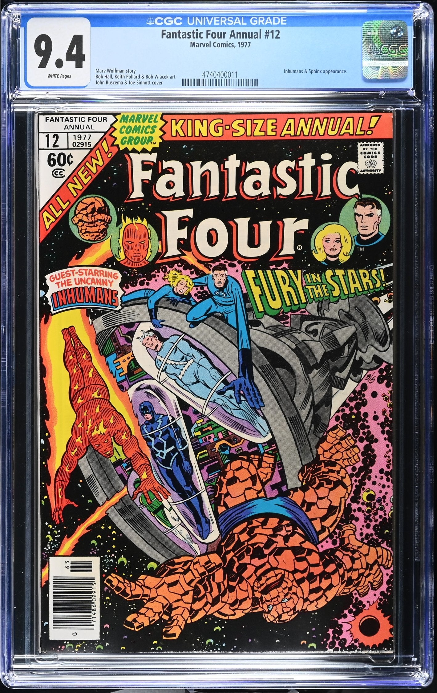 FANTASTIC FOUR ANNUAL #12 1977 CGC 9.4 NM