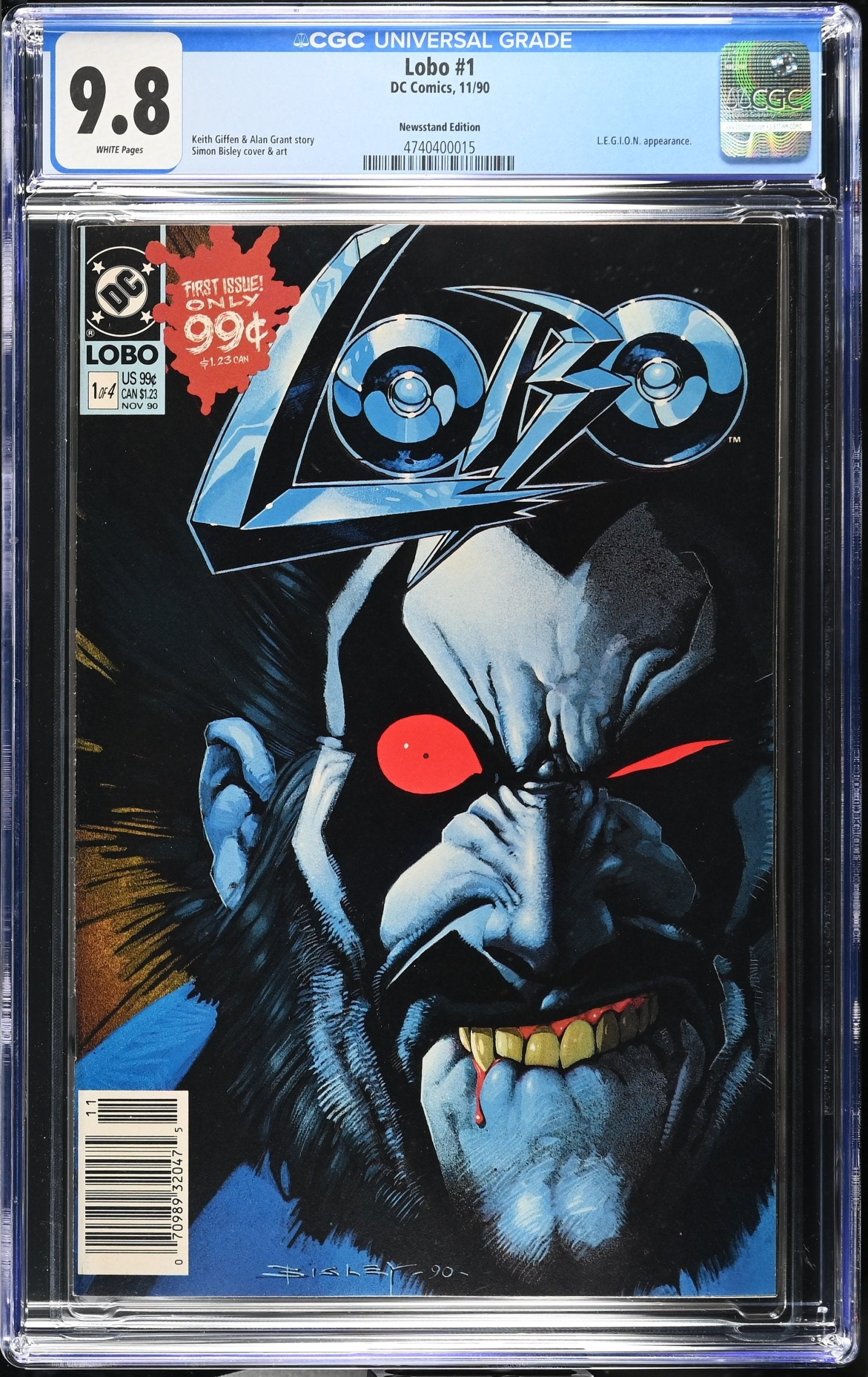 LOBO #1 CGC 9.8 NM/M NEWSSTAND EDITION DC COMICS 1990