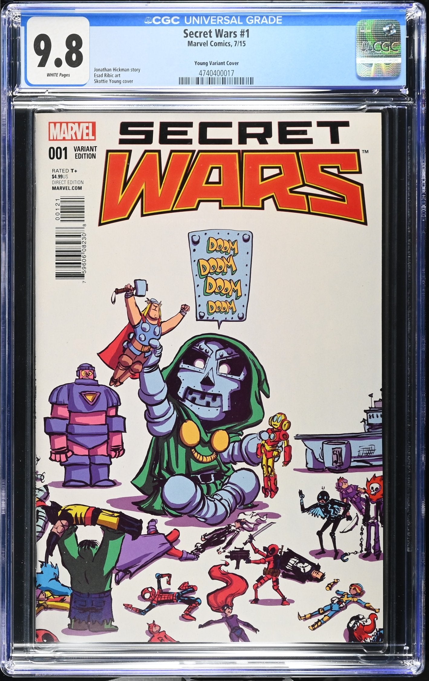 SECRET WARS #1 2015 CGC 9.8 SKOTTIE YOUNG DOCTOR DOOM VARIANT
