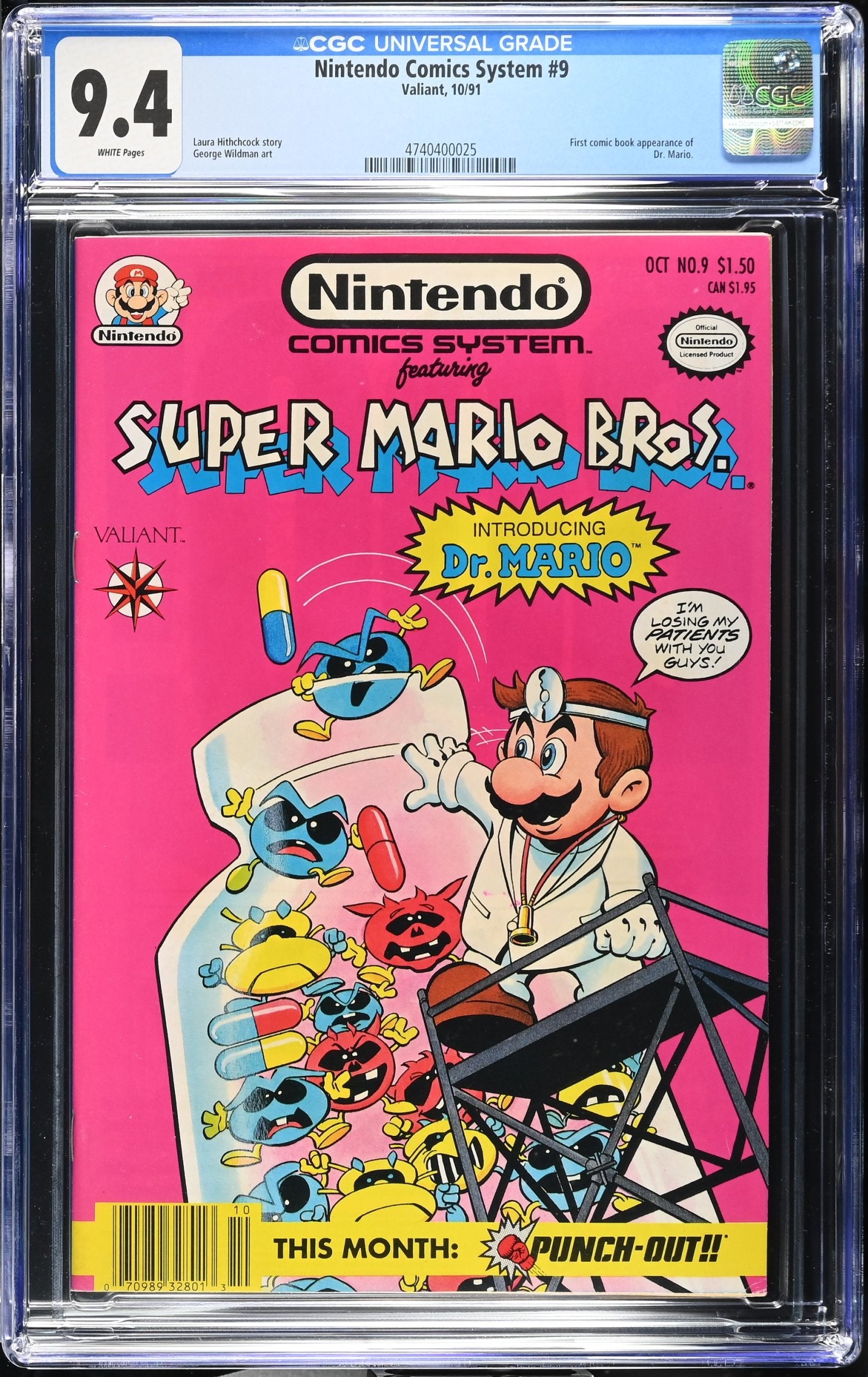 NINTENDO COMICS SYSTEM #9 VALIANT 1991 CGC 9.4 NM 1ST DR. MARIO