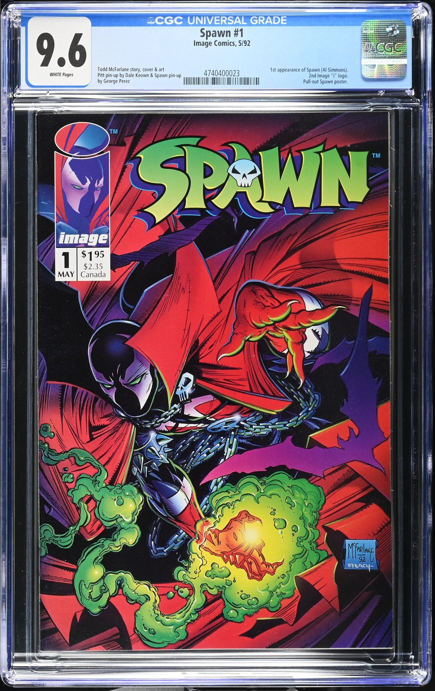 SPAWN #1 CGC 9.6 NM+ IMAGE COMICS 1992