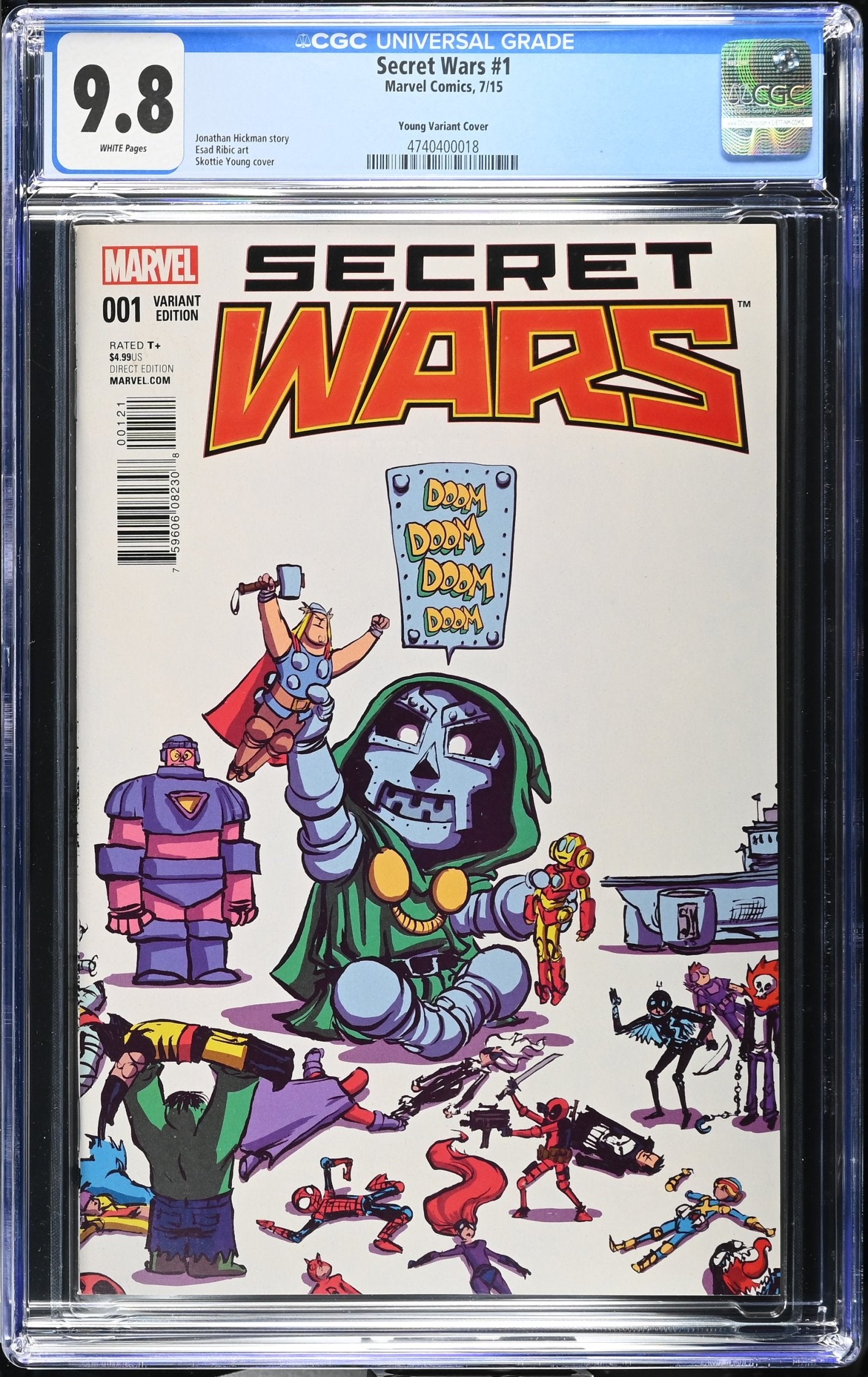 SECRET WARS #1 2015 CGC 9.8 SKOTTIE YOUNG DOCTOR DOOM VARIANT