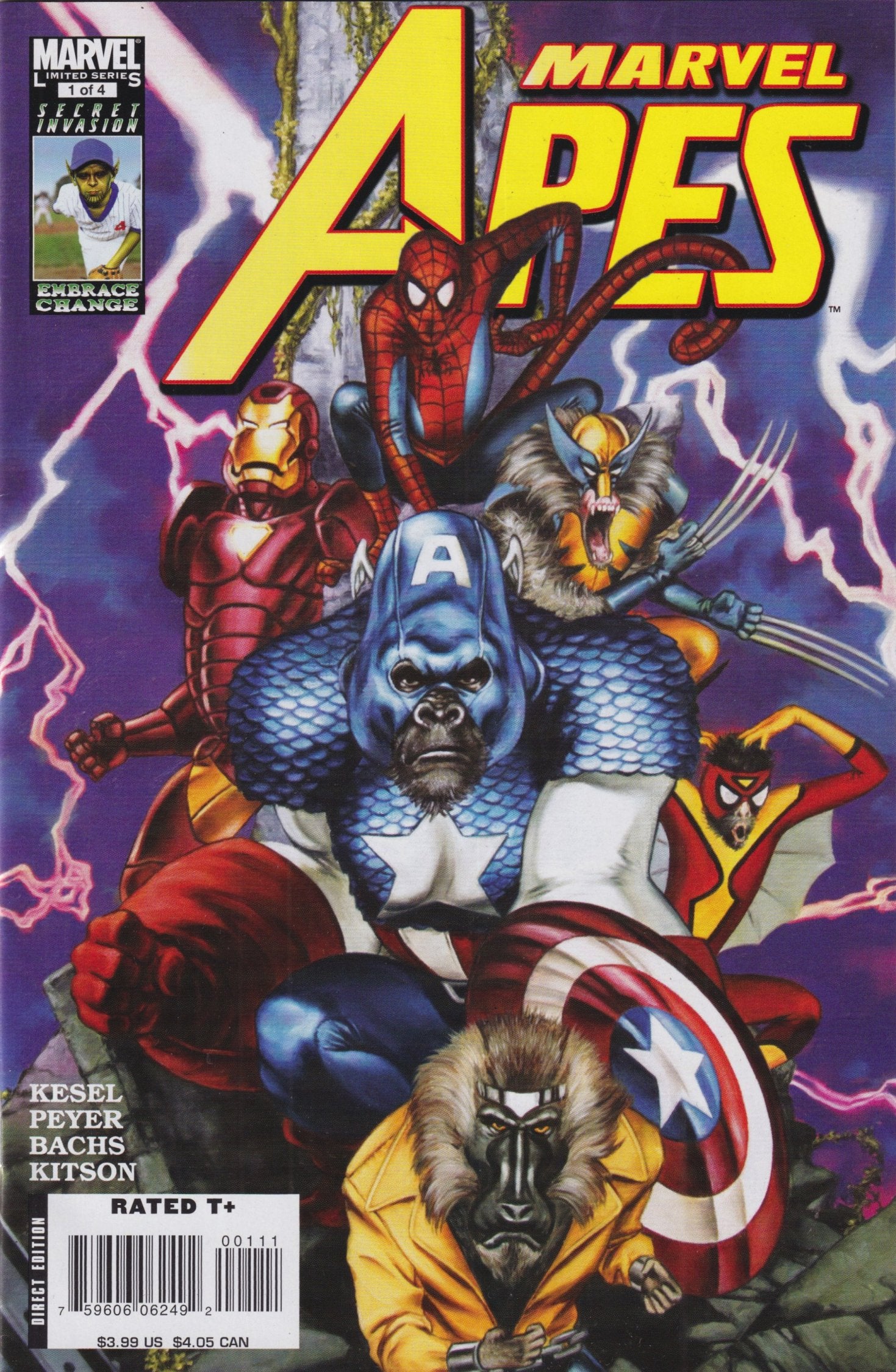 MARVEL APES #1-4 2008 COMPLETE SET