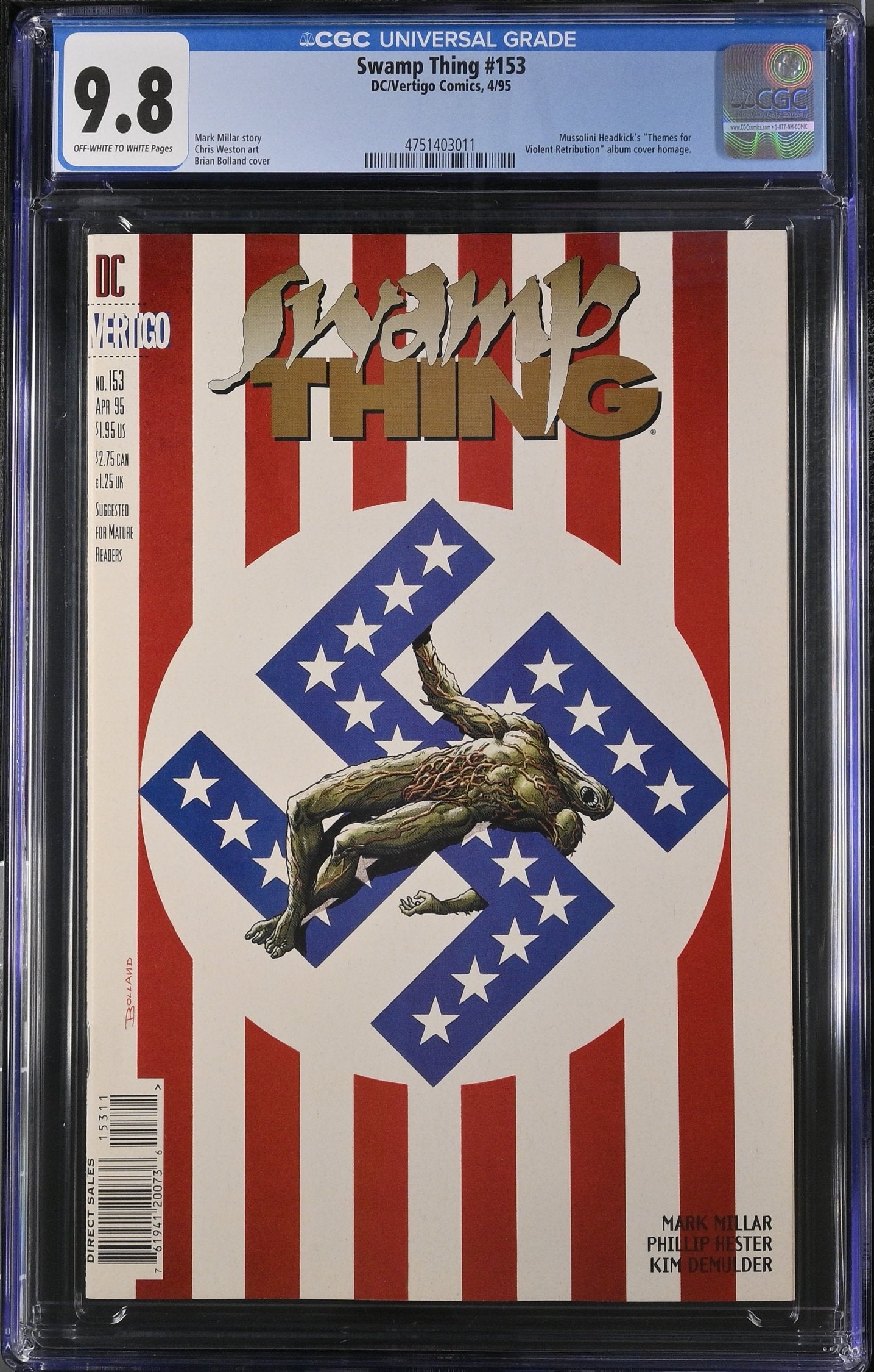 SWAMP THING #153 CGC 9.8 NM/M CONTROVERSIAL COVER