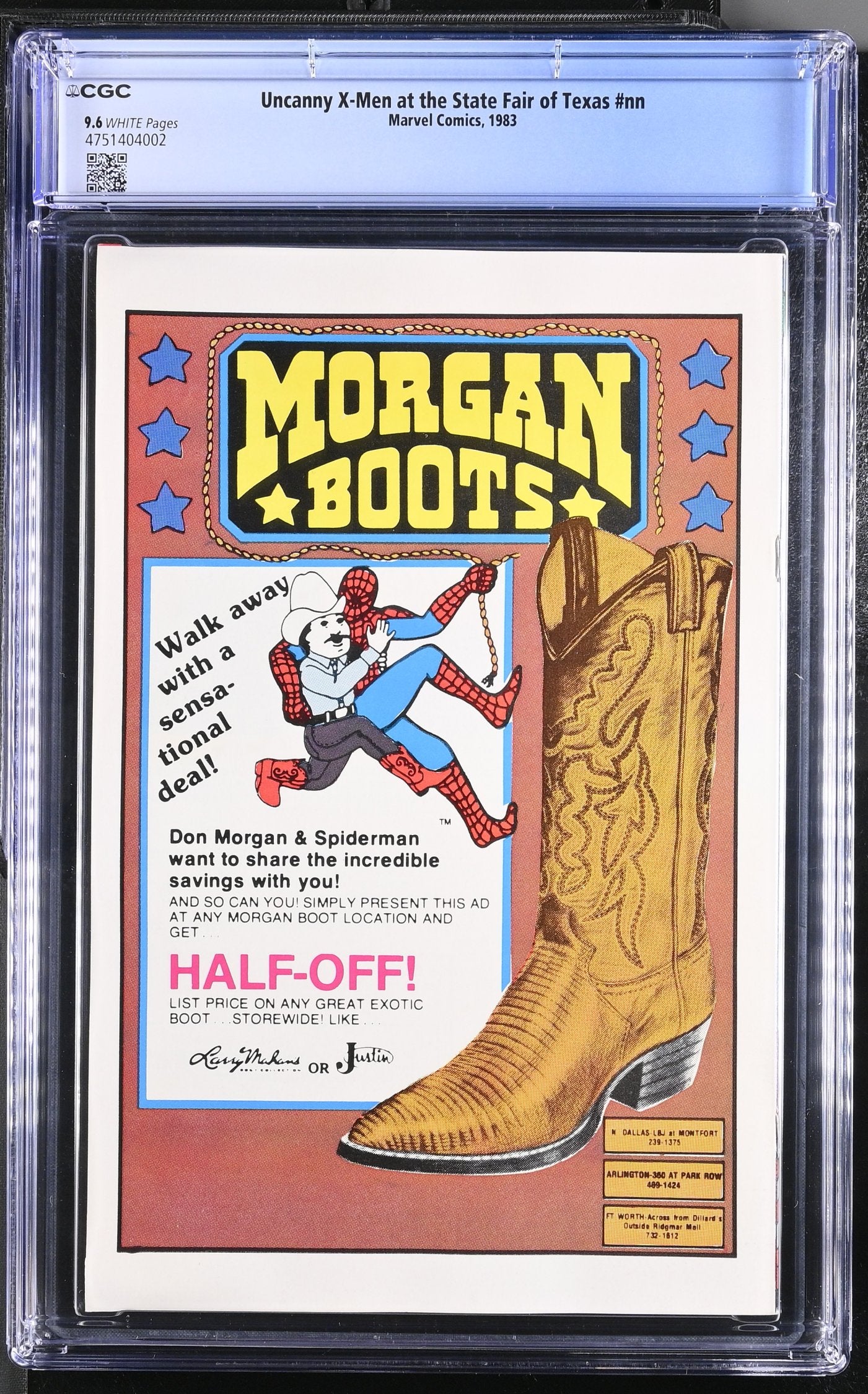 UNCANNY X-MEN AT THE TEXAS STATE FAIR CGC 9.6 NM+