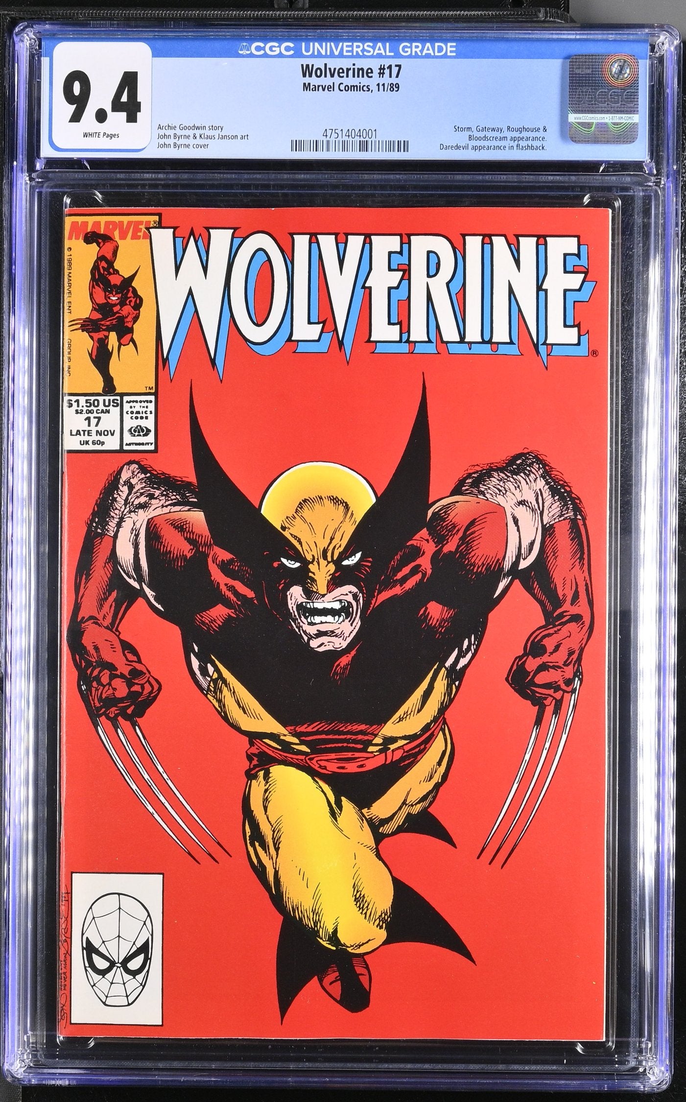 WOLVERINE #17 CGC 9.4 NM JOHN BYRNE ARTWORK