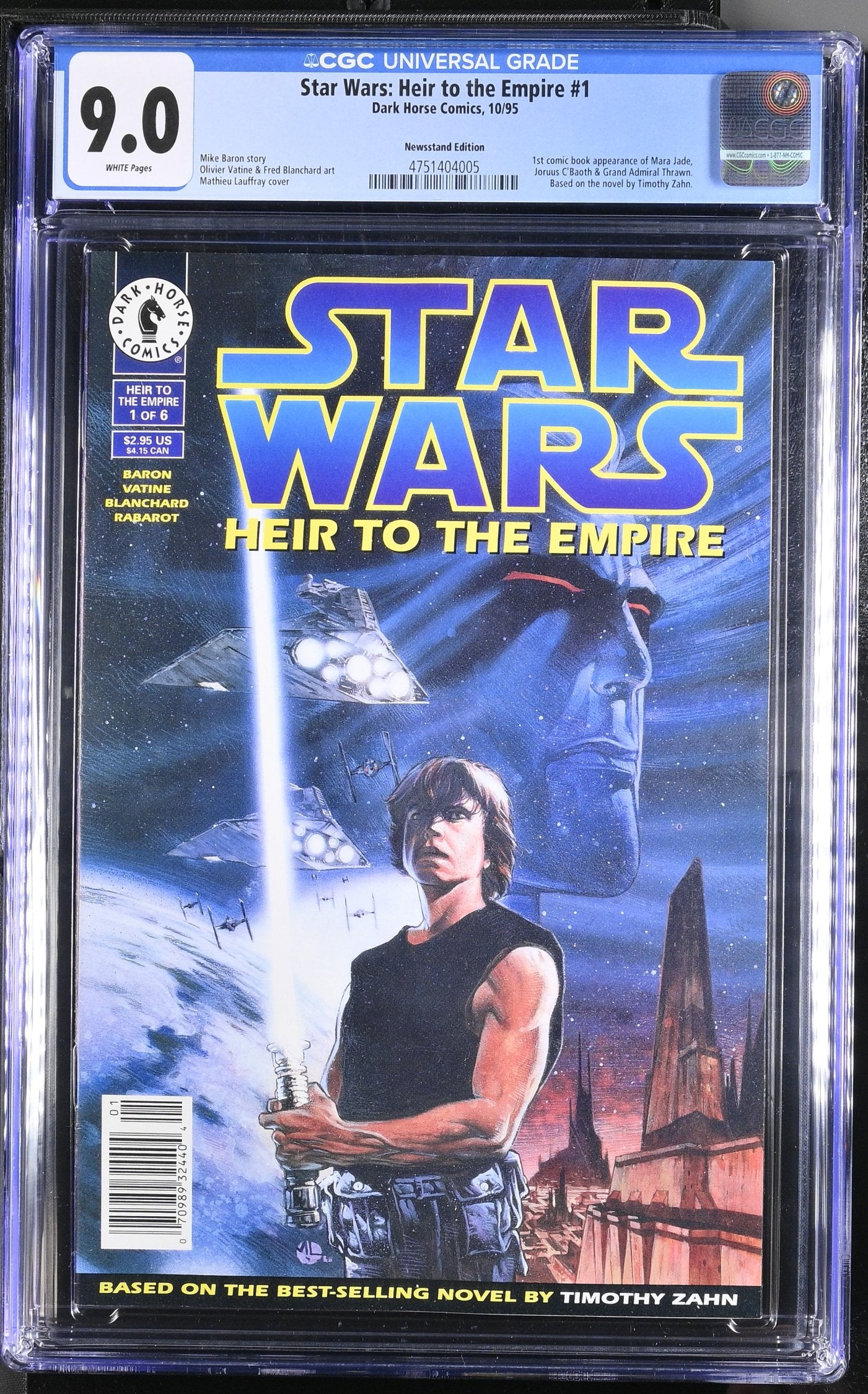 STAR WARS HEIR TO THE EMPIRE #1 CGC 9.0 VF/NM NEWSSTAND EDITION