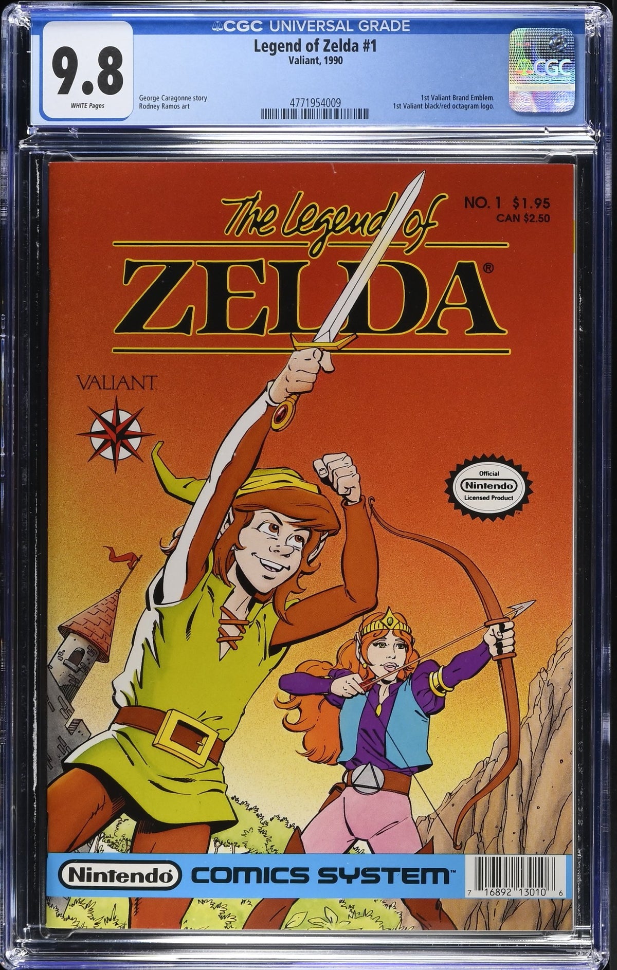 LEGEND OF ZELDA #1 CGC 9.8. NM/M 1ST PRINTING 1990 VALIANT