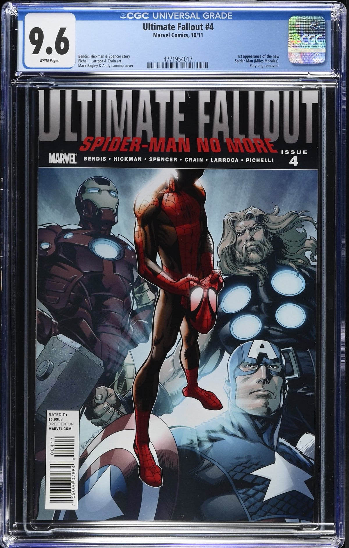 ULTIMATE FALLOUT #4 CGC 9.6 NM+ 1ST MILES MORALES