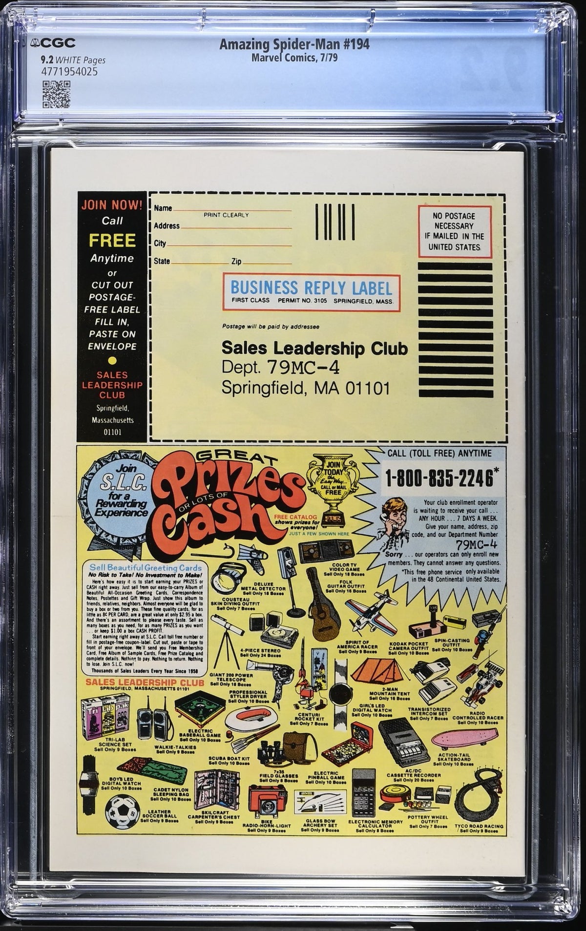 AMAZING SPIDER-MAN #194 CGC 9.2 NM- 1ST BLACK CAT