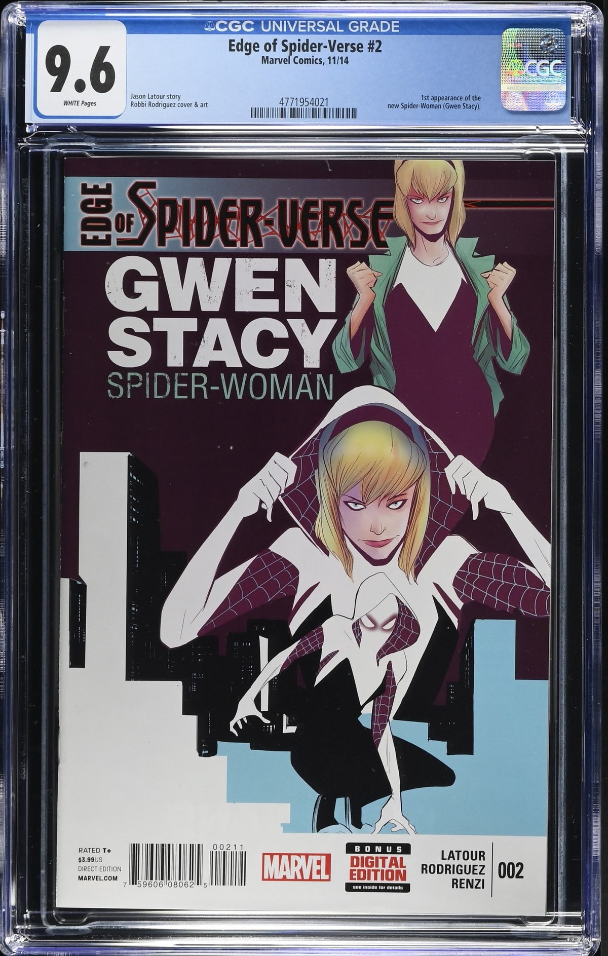 EDGE OF SPIDER-VERSE #2 CGC 9.6 NM+ 1ST APPEARANCE SPIDER-GWEN