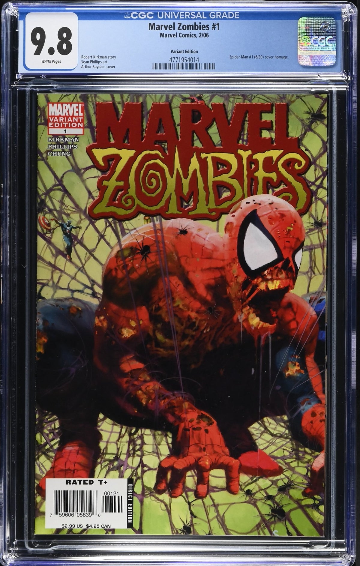 MARVEL ZOMBIES # 1 CGC 9.8 NM/M VARIANT COVER SPIDER-MAN